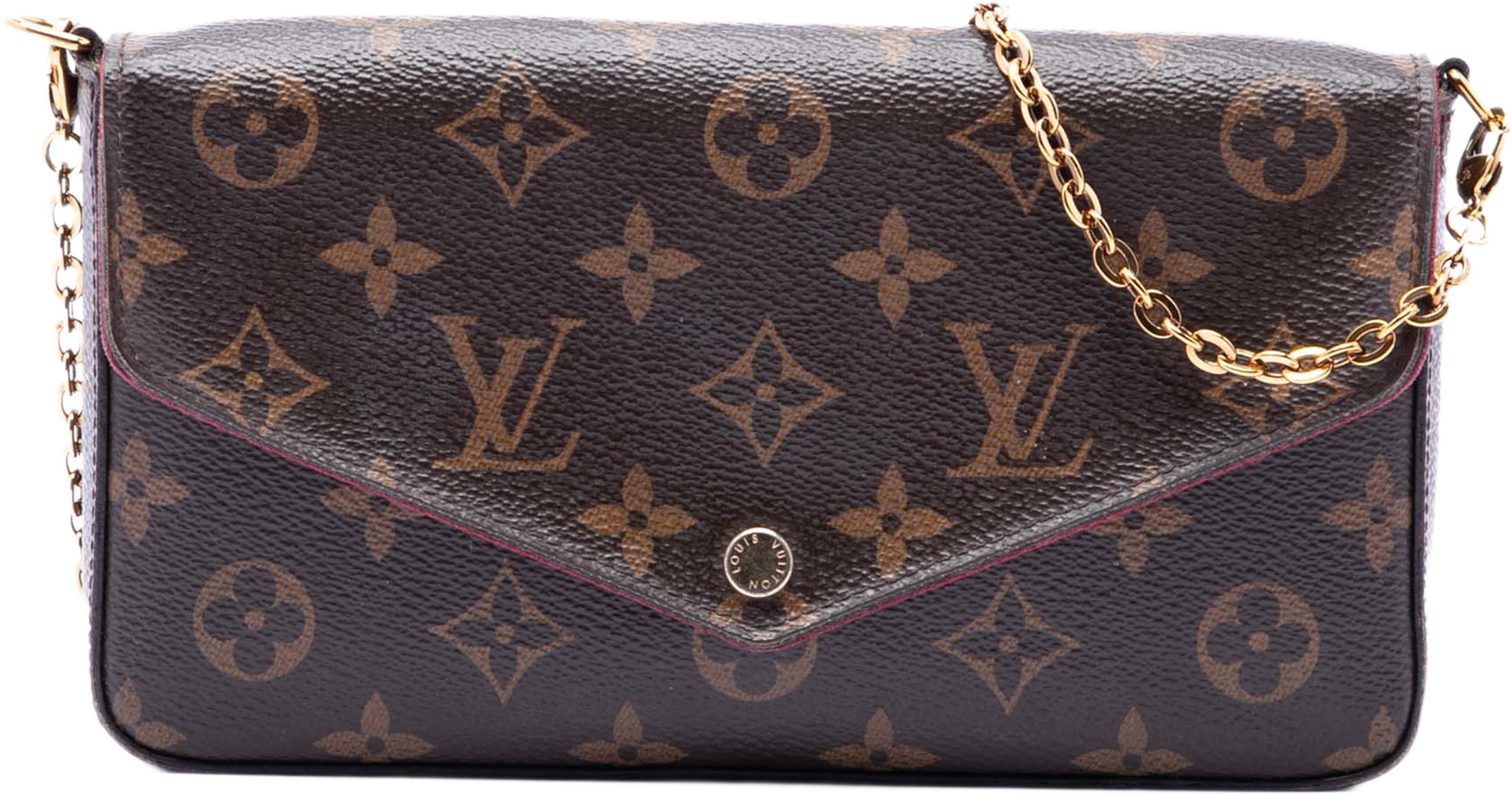 Louis Vuitton Monogram Pochette Felicie, från Luxclusif, i färgen brun. Klicka för att öppna bilden i stort format