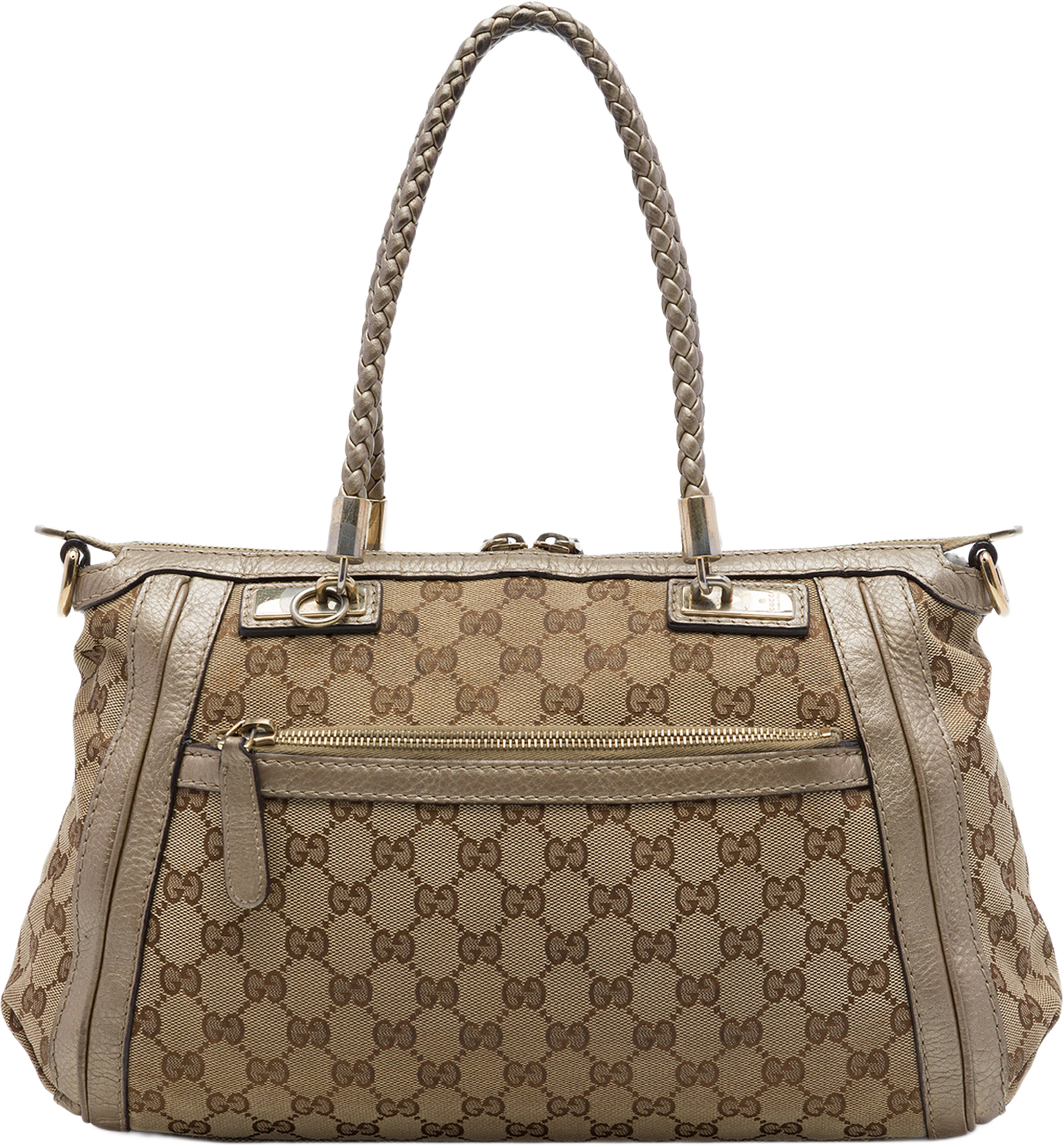 Gucci Gg Canvas Bella Satchel, från Luxclusif, i färgen beige. Klicka för att öppna bilden i stort format