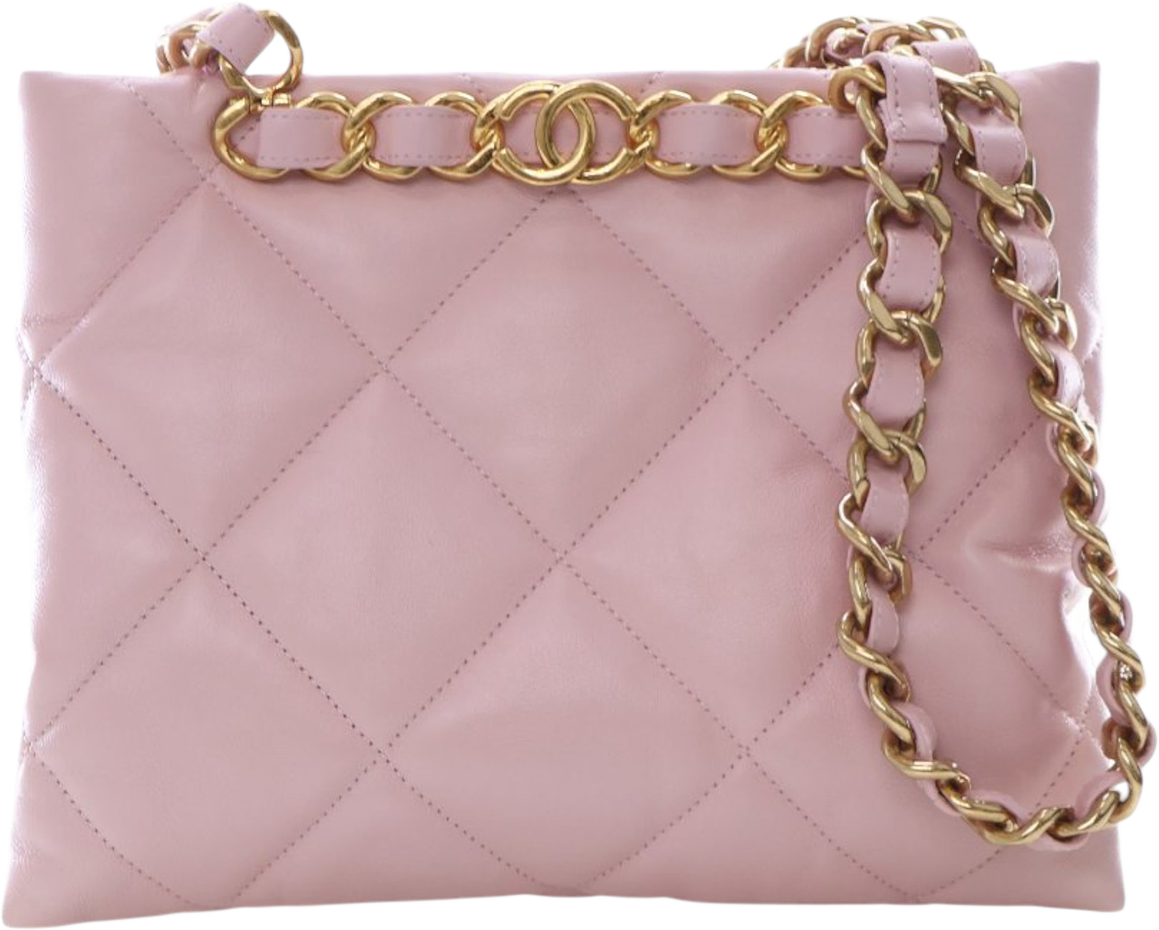 Chanel Medium Quilted Calfskin Funky Town Shopping Tote, från Luxclusif, i färgen pink. Klicka för att öppna bilden i stort format