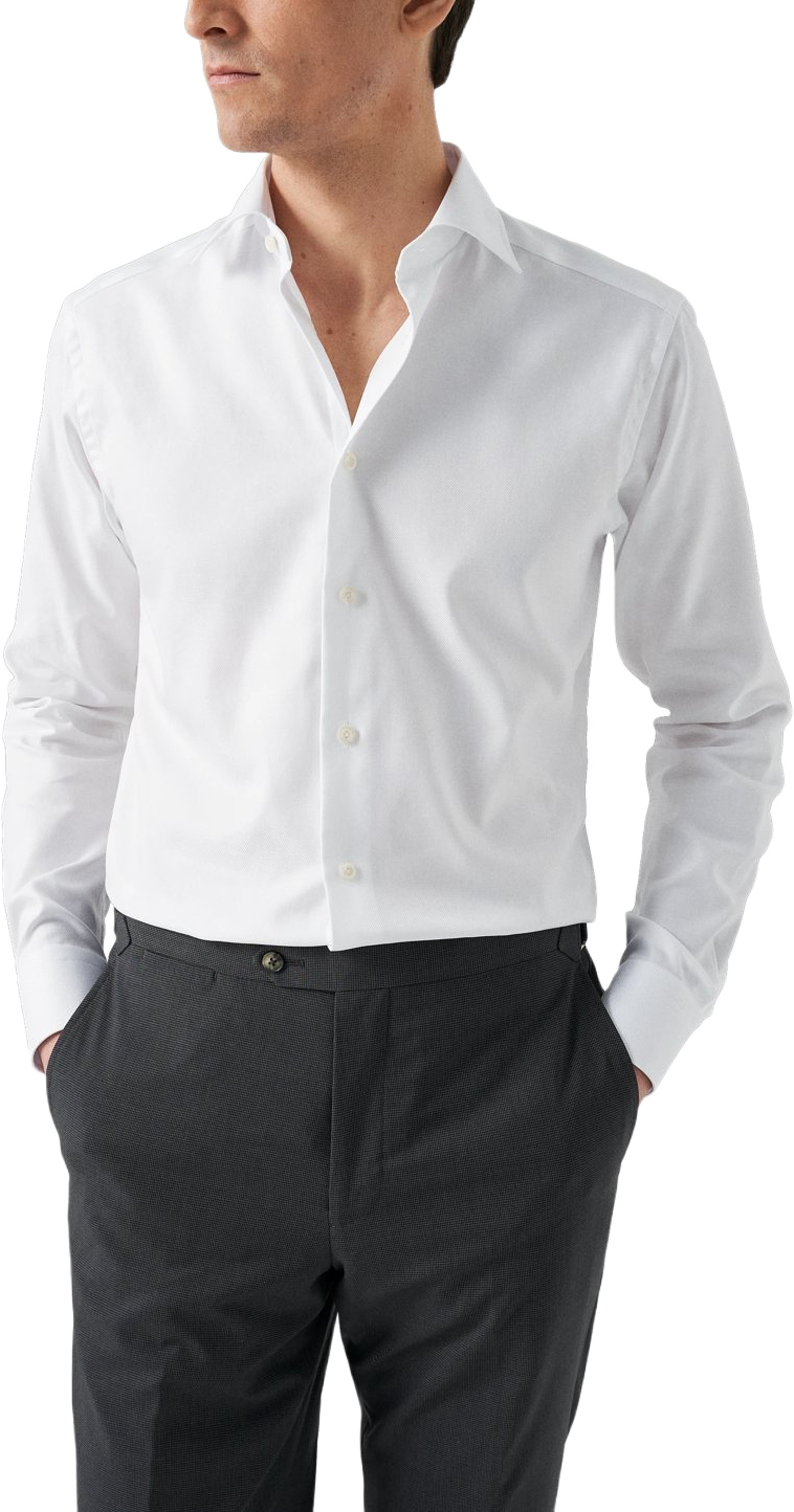 Skjorta I Texturerad Twill Contemporary Fit