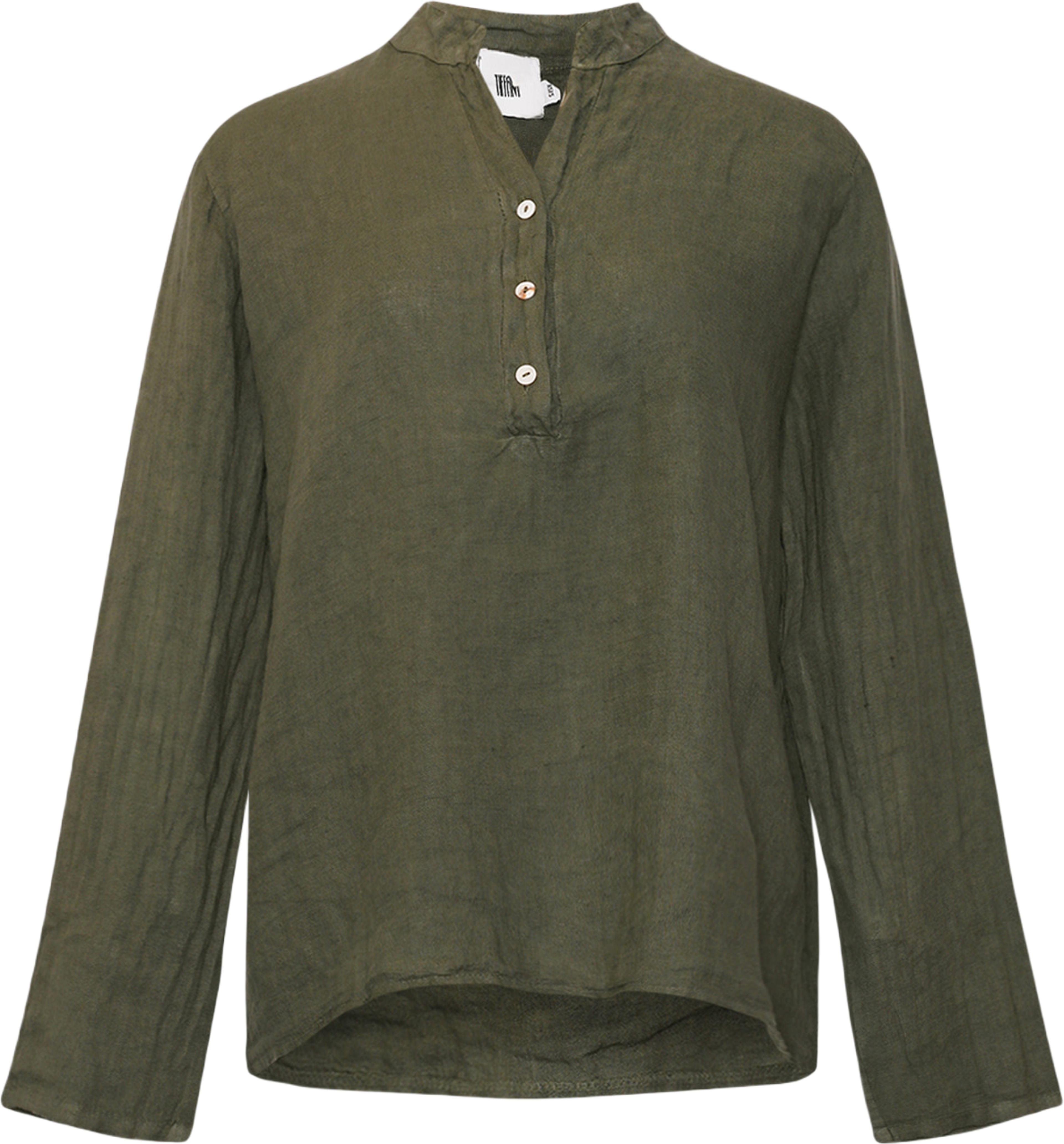 Hildur, Blouse, Linen - Army