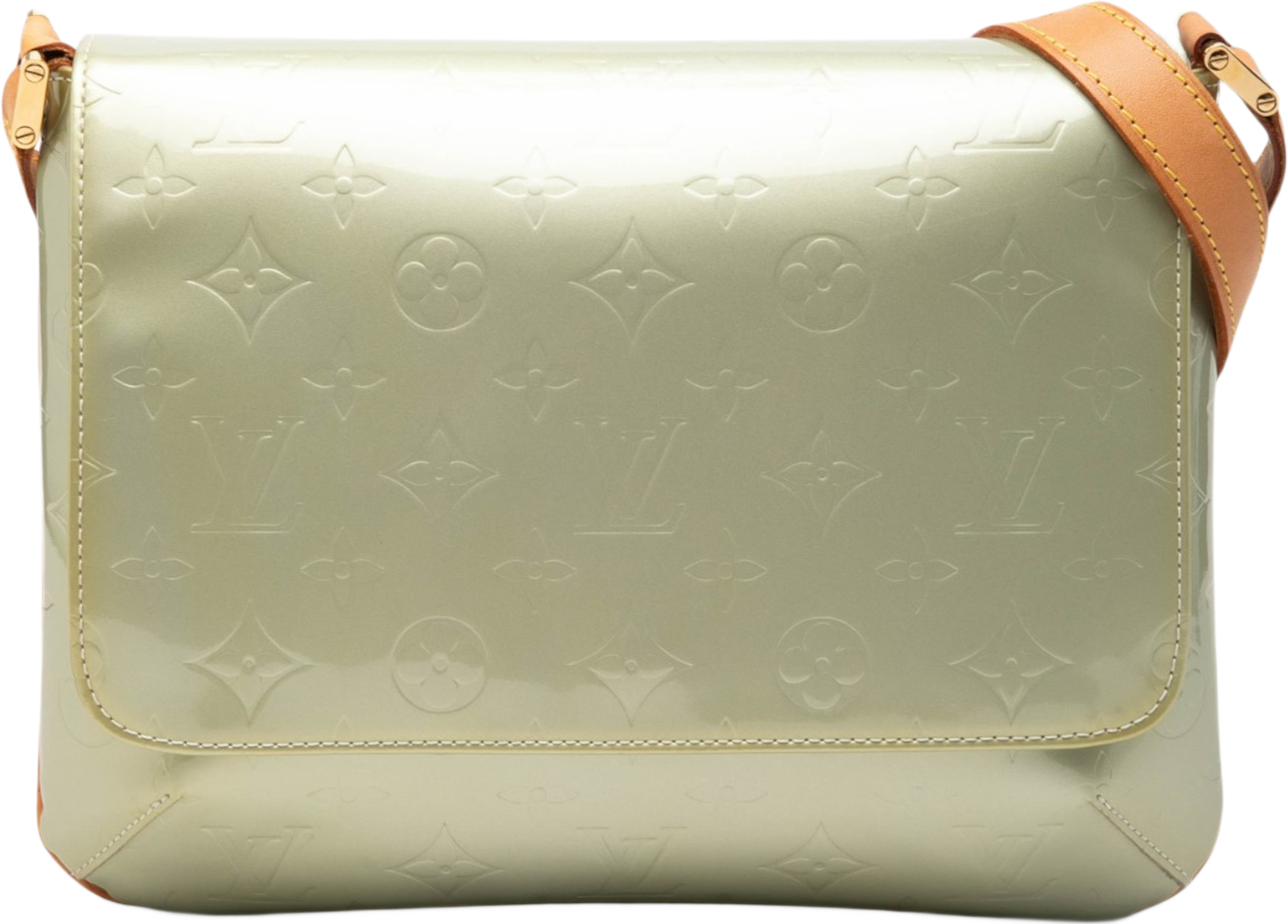 Louis Vuitton Monogram Vernis Thompson Street, från Luxclusif, i färgen mint. Klicka för att öppna bilden i stort format