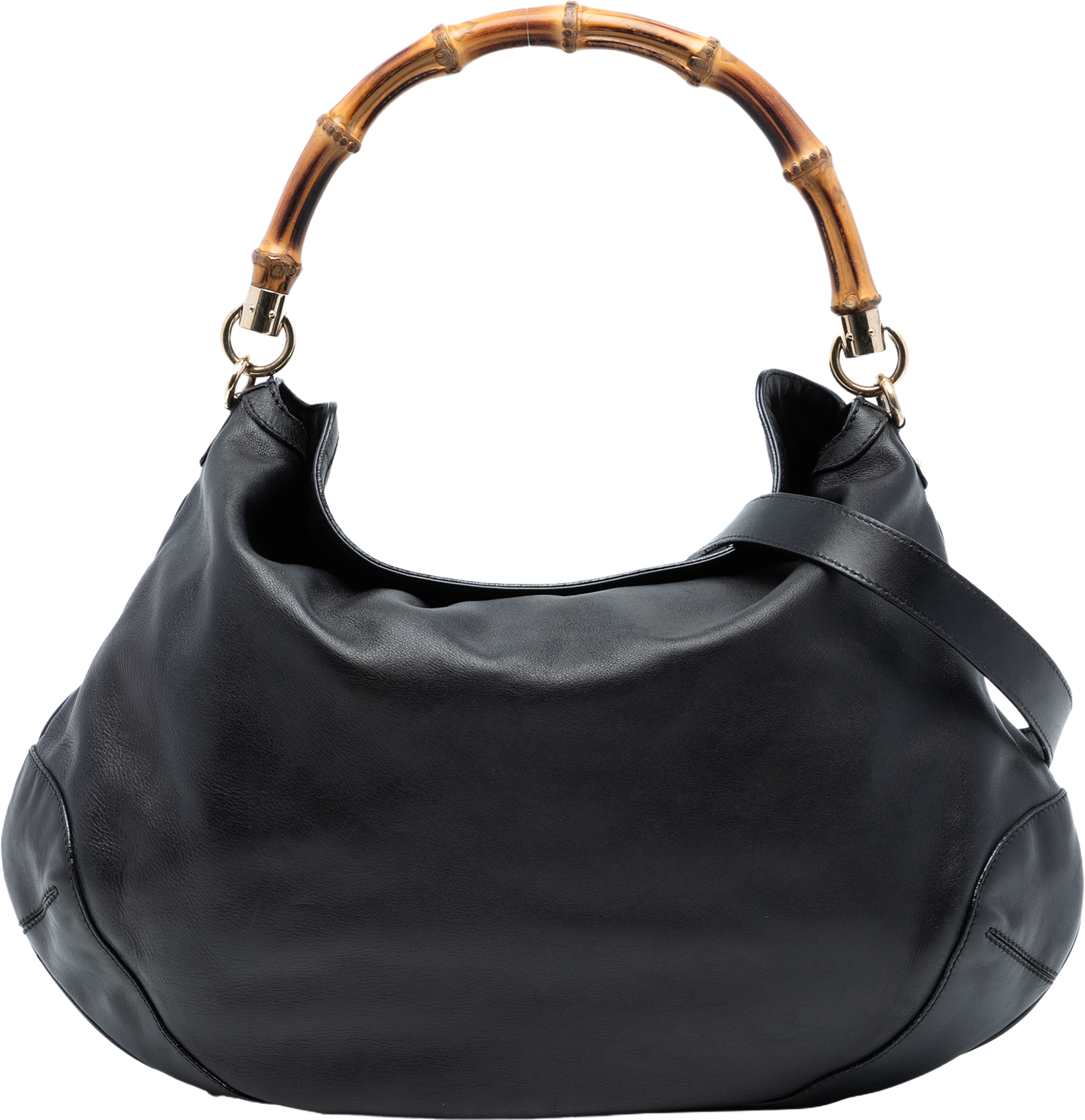 Gucci Leather Peggy Bamboo Satchel, från Luxclusif, i färgen black. Klicka för att öppna bilden i stort format