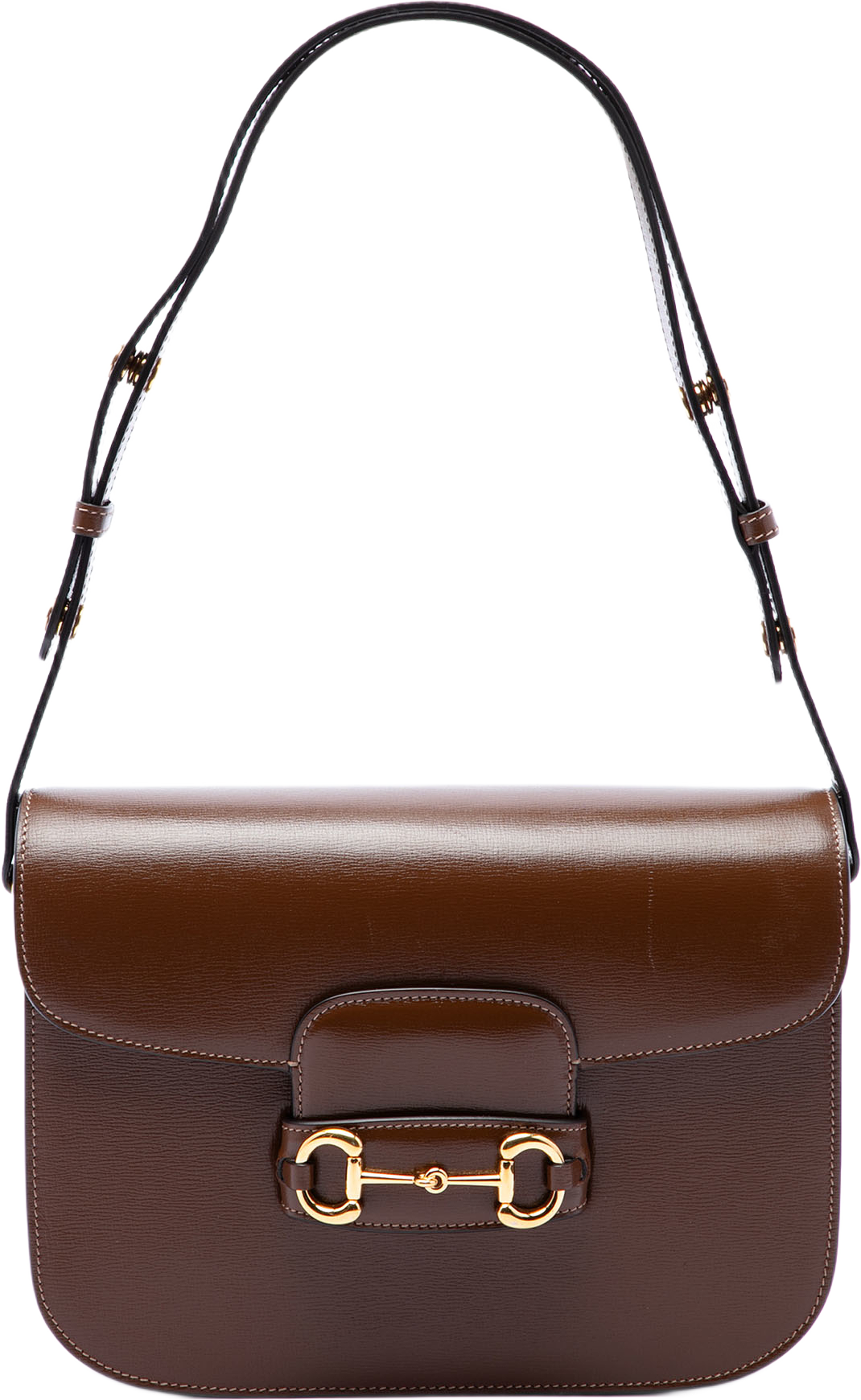 Gucci Medium Leather Horsebit 1955 Shoulder Bag, från Luxclusif, i färgen brun. Klicka för att öppna bilden i stort format