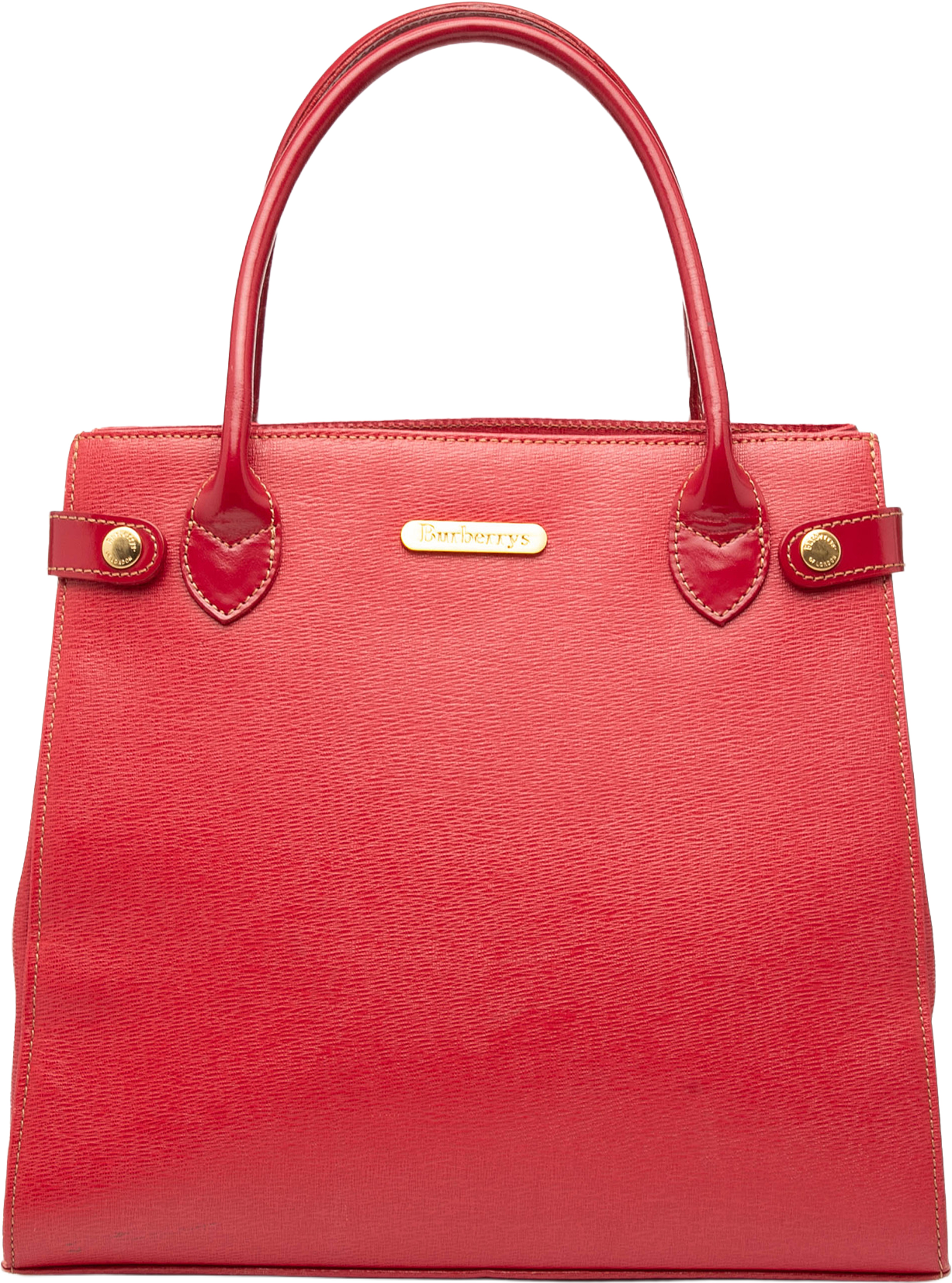 Burberry Leather Handbag, från Luxclusif, i färgen red. Klicka för att öppna bilden i stort format