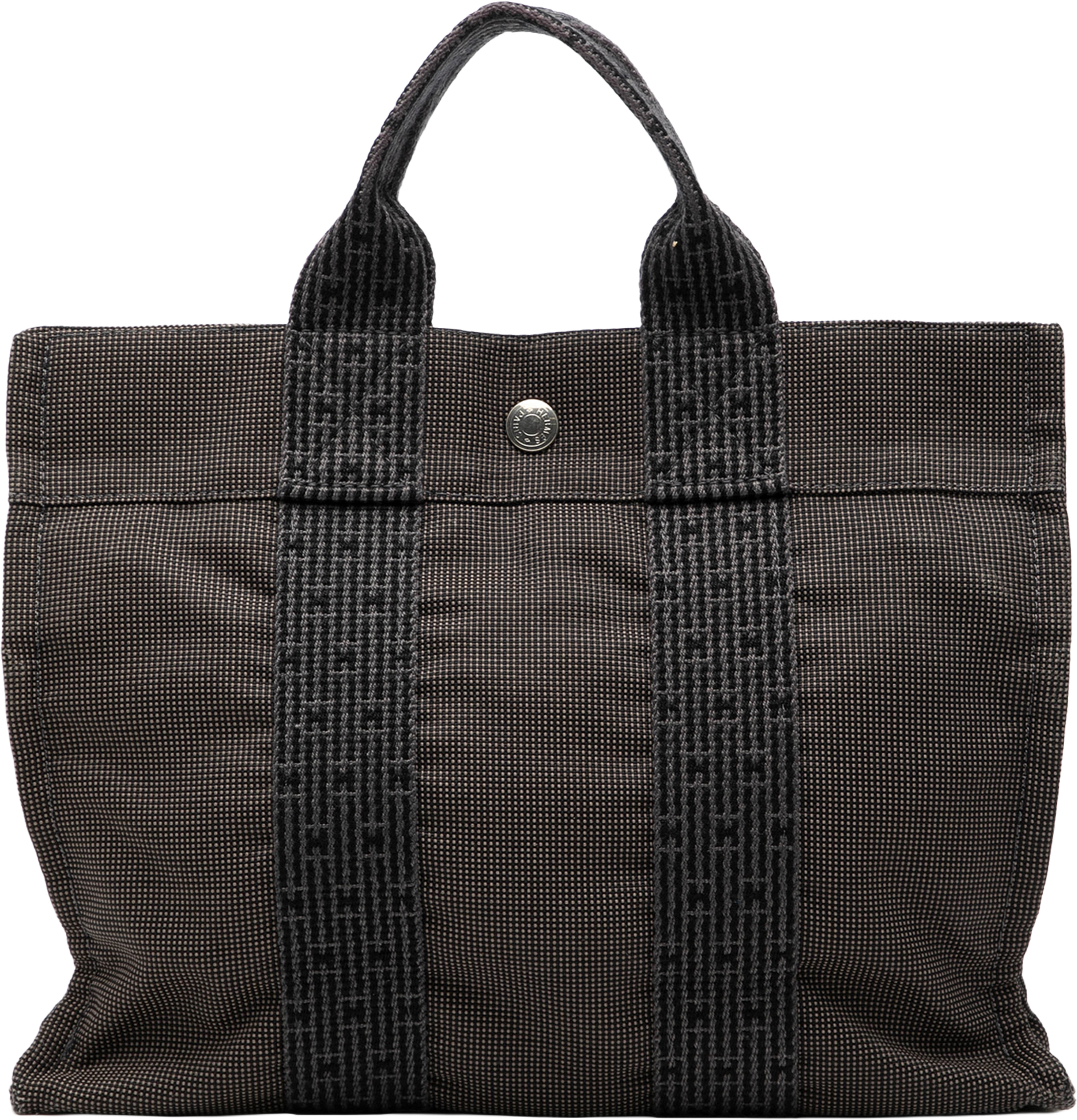 Hermès Canvas Herline Pm, från Luxclusif, i färgen dark gray. Klicka för att öppna bilden i stort format