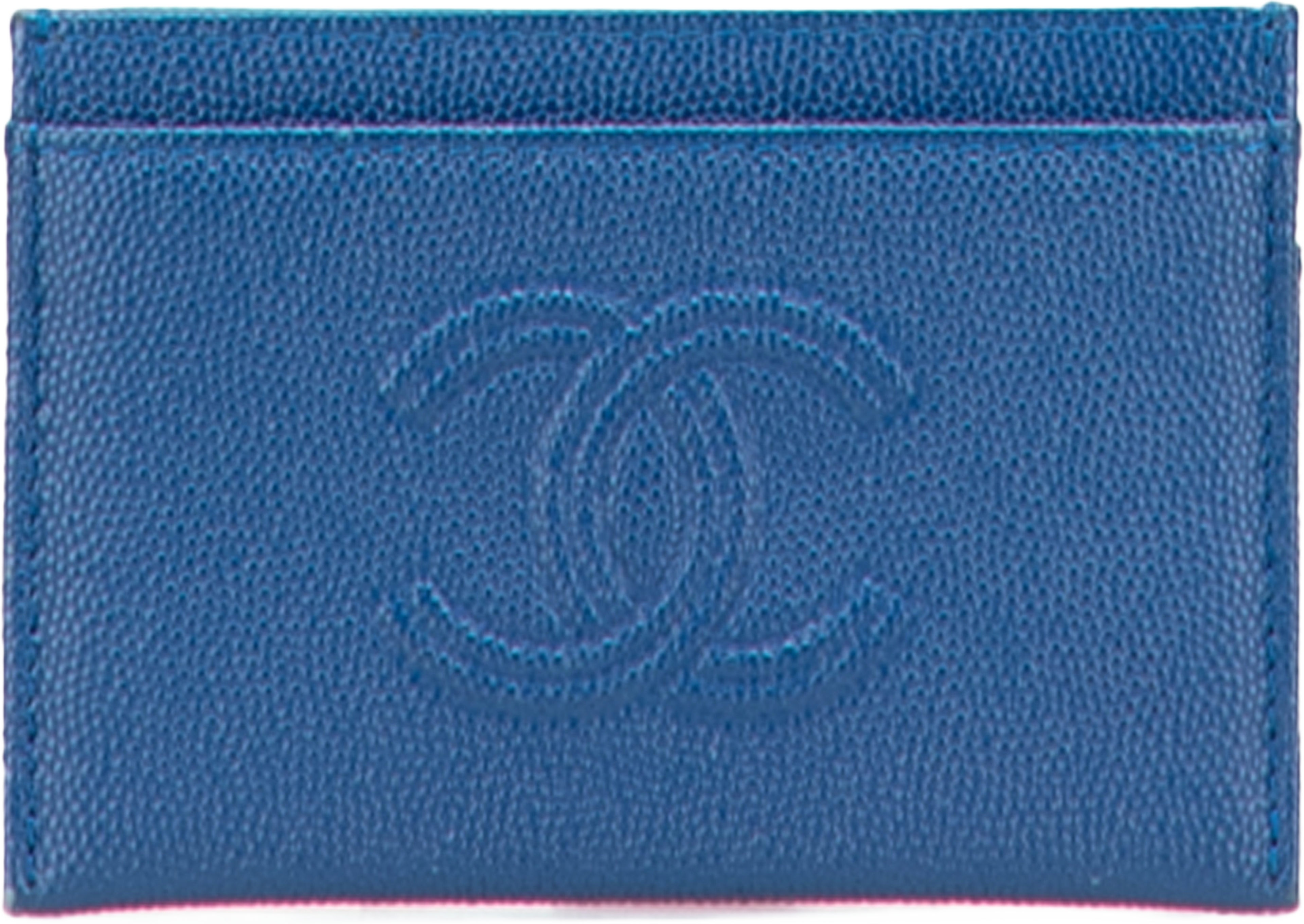 Chanel Cc Caviar Card Holder, från Luxclusif, i färgen blue. Klicka för att öppna bilden i stort format