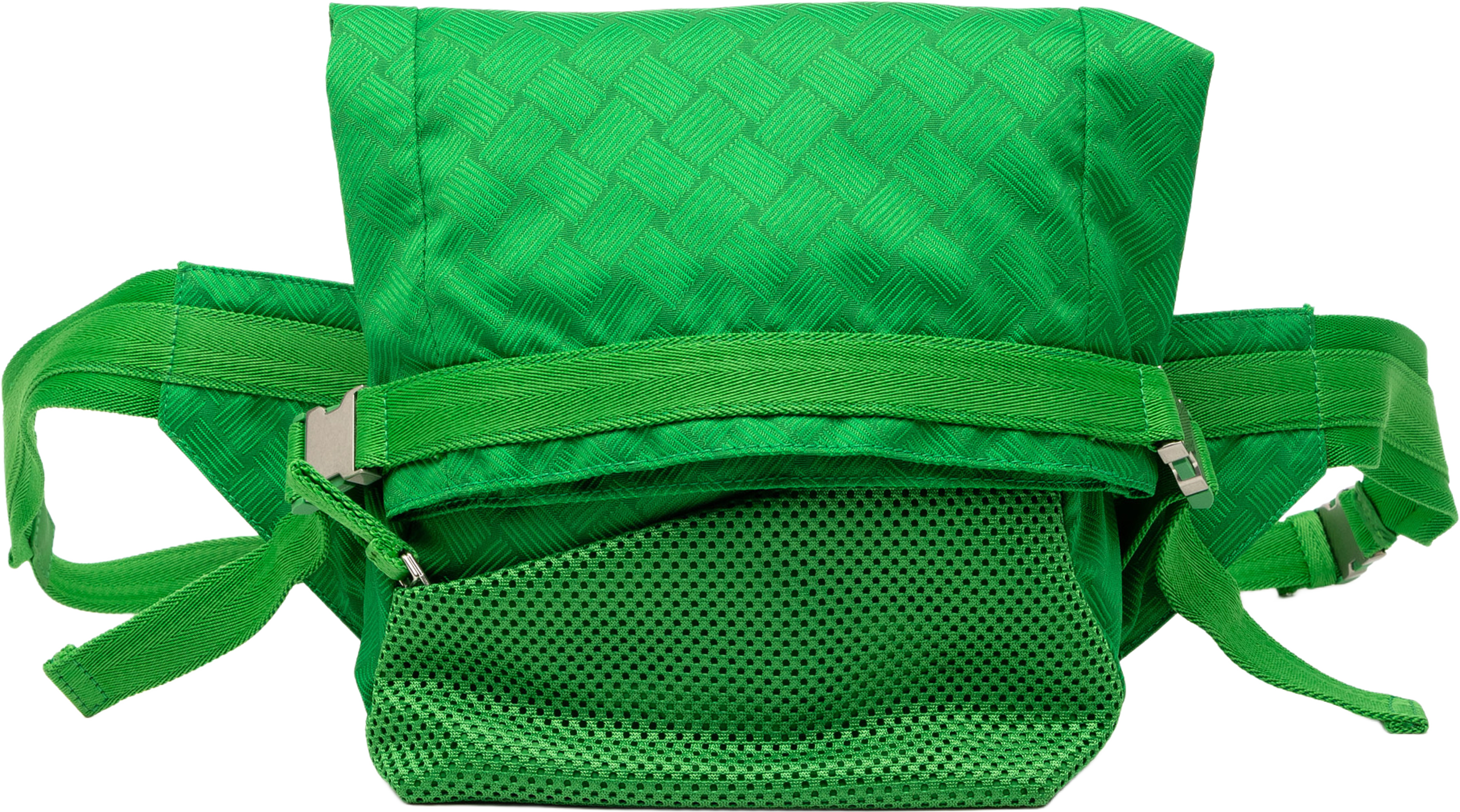 Bottega Veneta Nylon And Mesh Intrecciato Belt Bag, från Luxclusif, i färgen green. Klicka för att öppna bilden i stort format