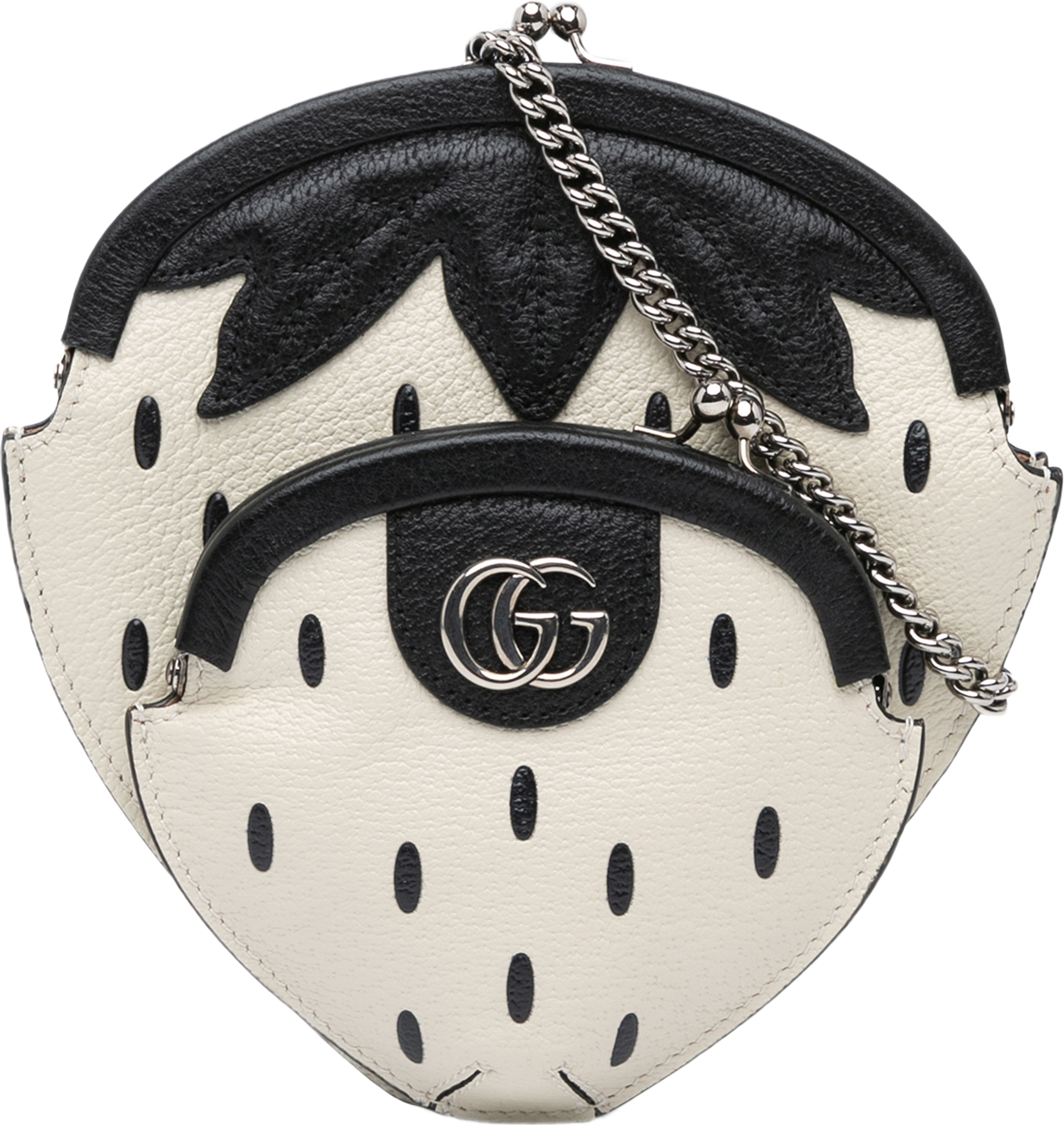 Gucci Leather Fruittini Strawberry Crossbody, från Luxclusif, i färgen white. Klicka för att öppna bilden i stort format