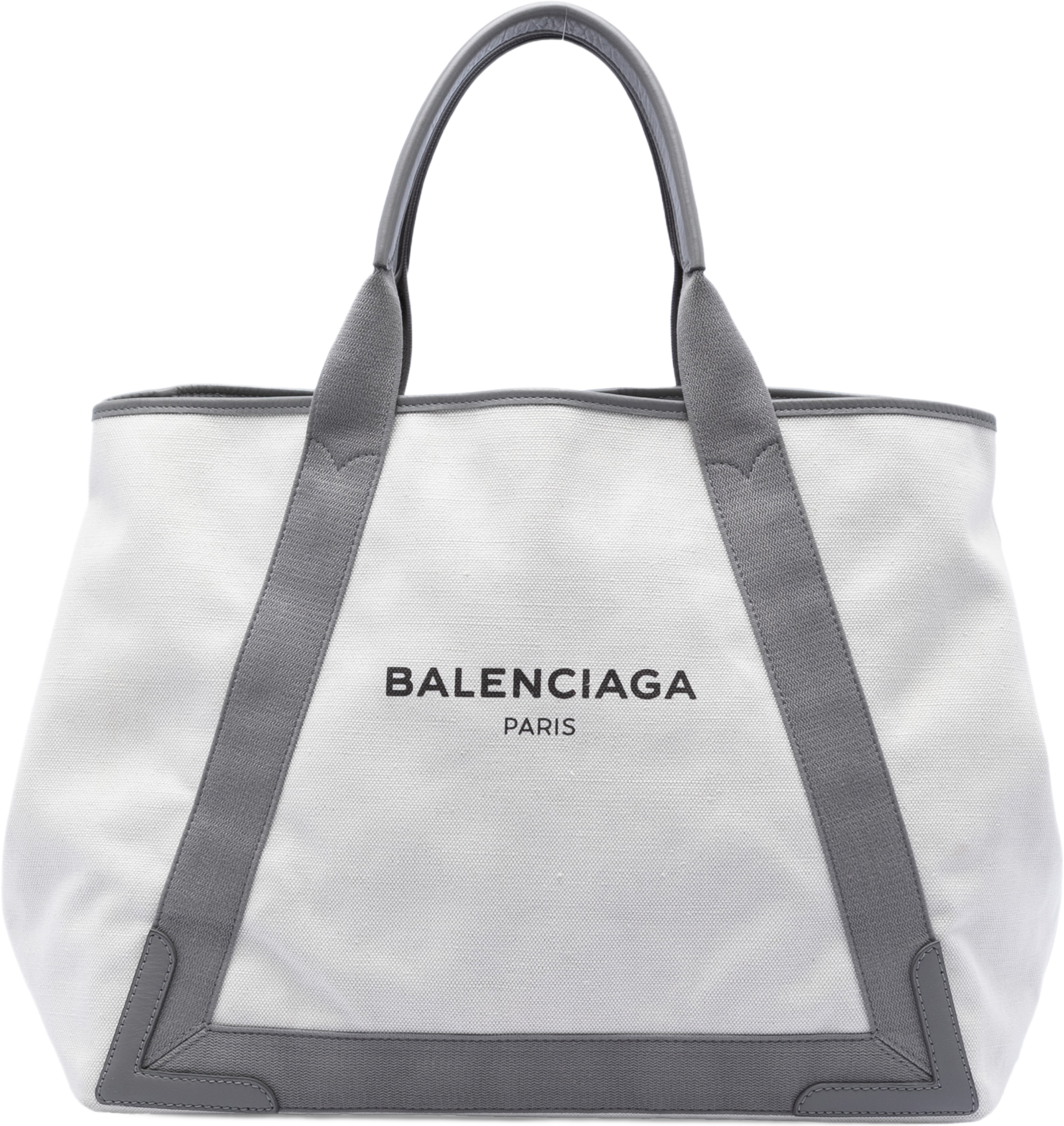 Balenciaga Canvas Navy Cabas Tote M, från Luxclusif, i färgen white. Klicka för att öppna bilden i stort format