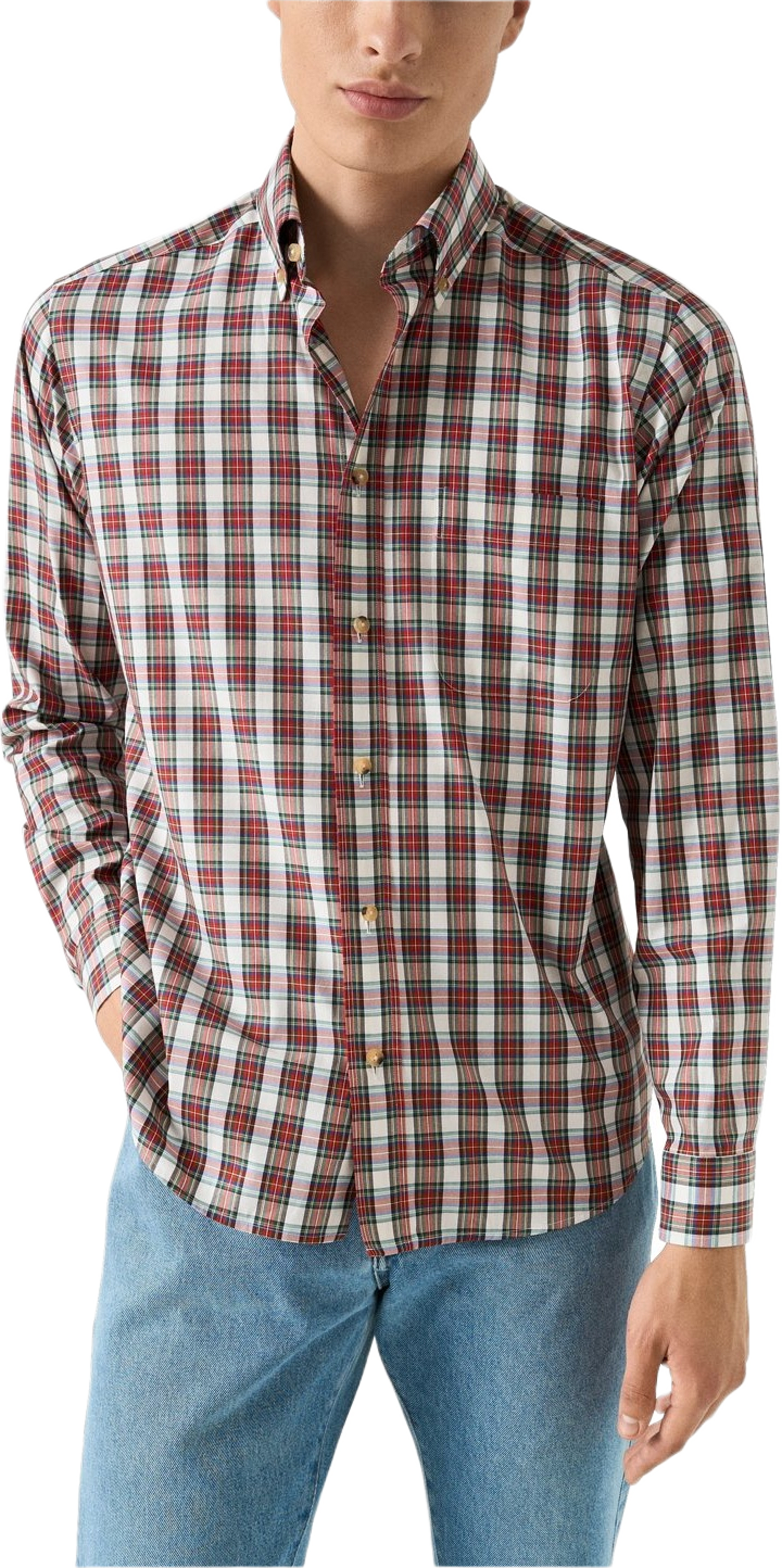Klassiskt Skotskrutig Skjorta Casual Fit