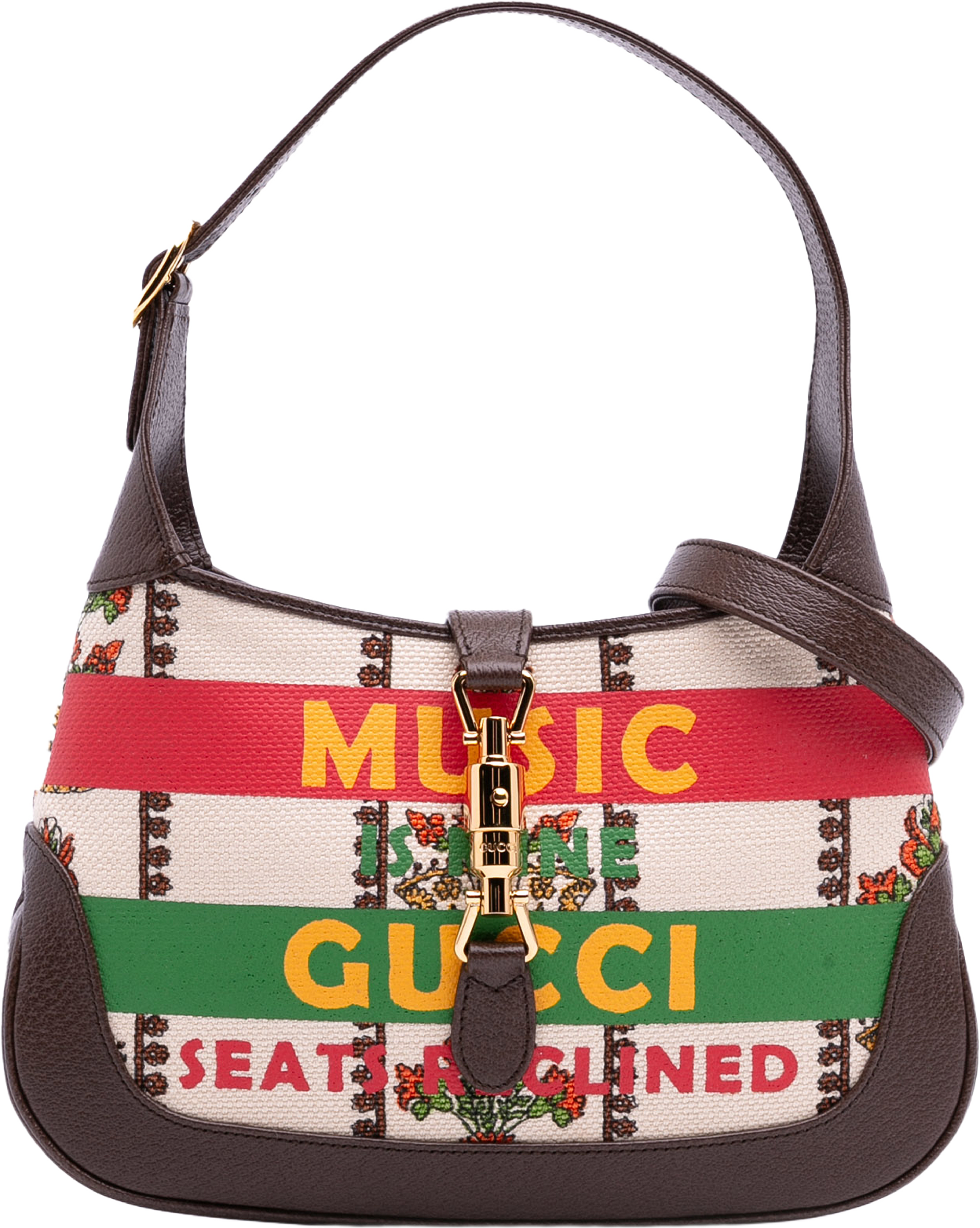 Gucci Small Canvas 100 Centennial Music Jackie 1961 Crossbody, från Luxclusif, i färgen light beige. Klicka för att öppna bilden i stort format