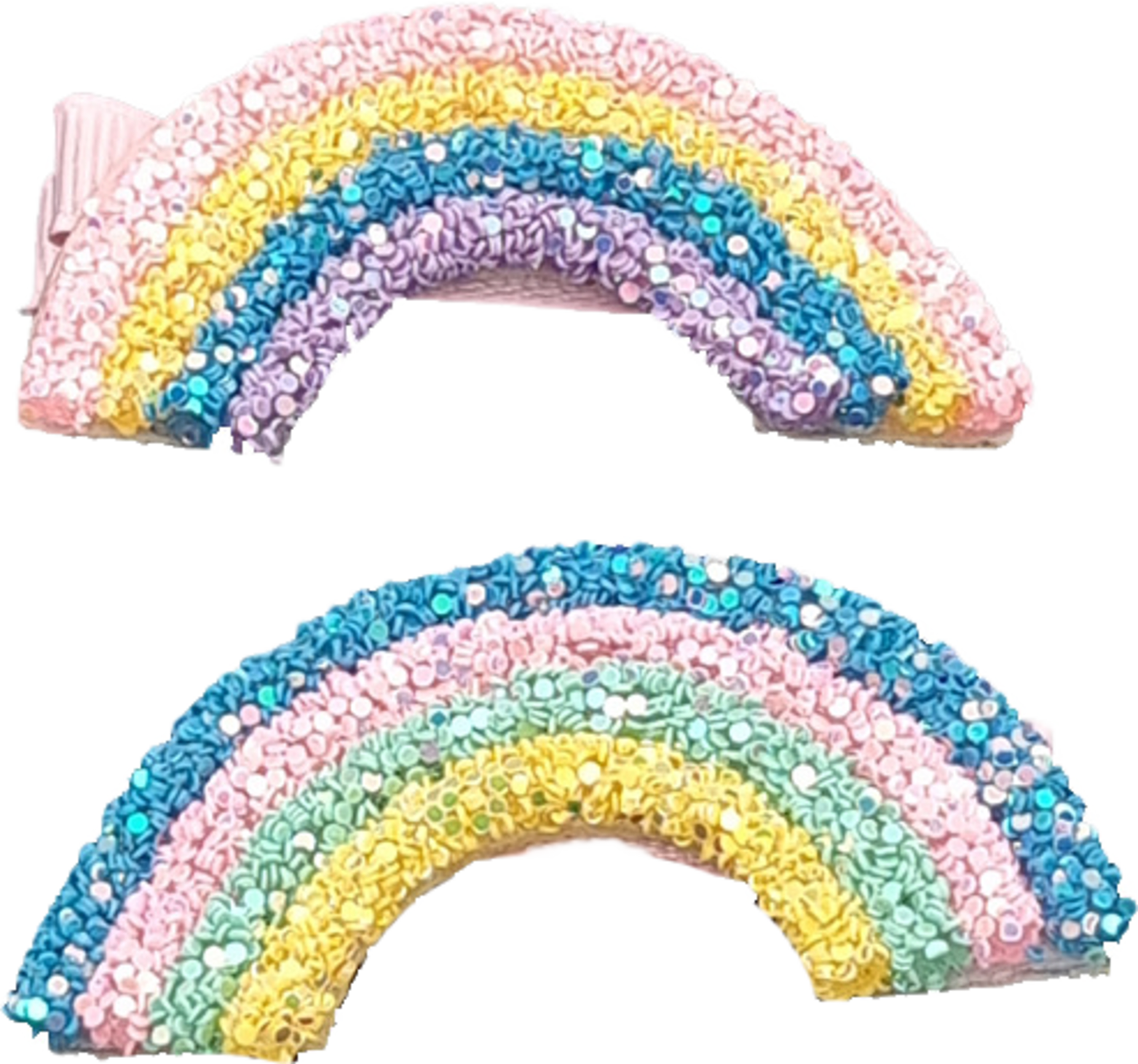 1 Par Hårspännen Med Glitter-regnbåge