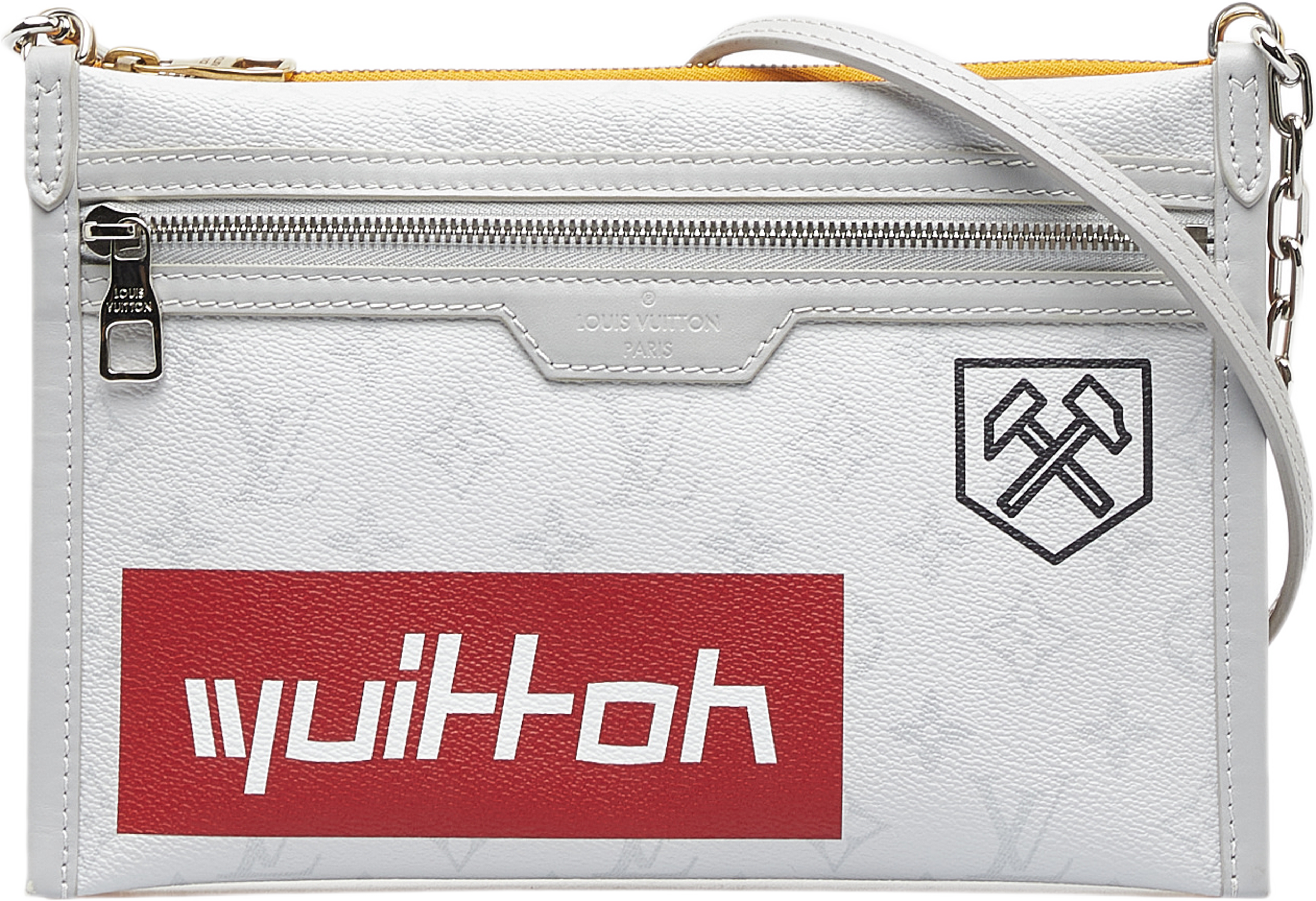 Louis Vuitton Monogram Double Flat Messenger, från Luxclusif, i färgen white.
