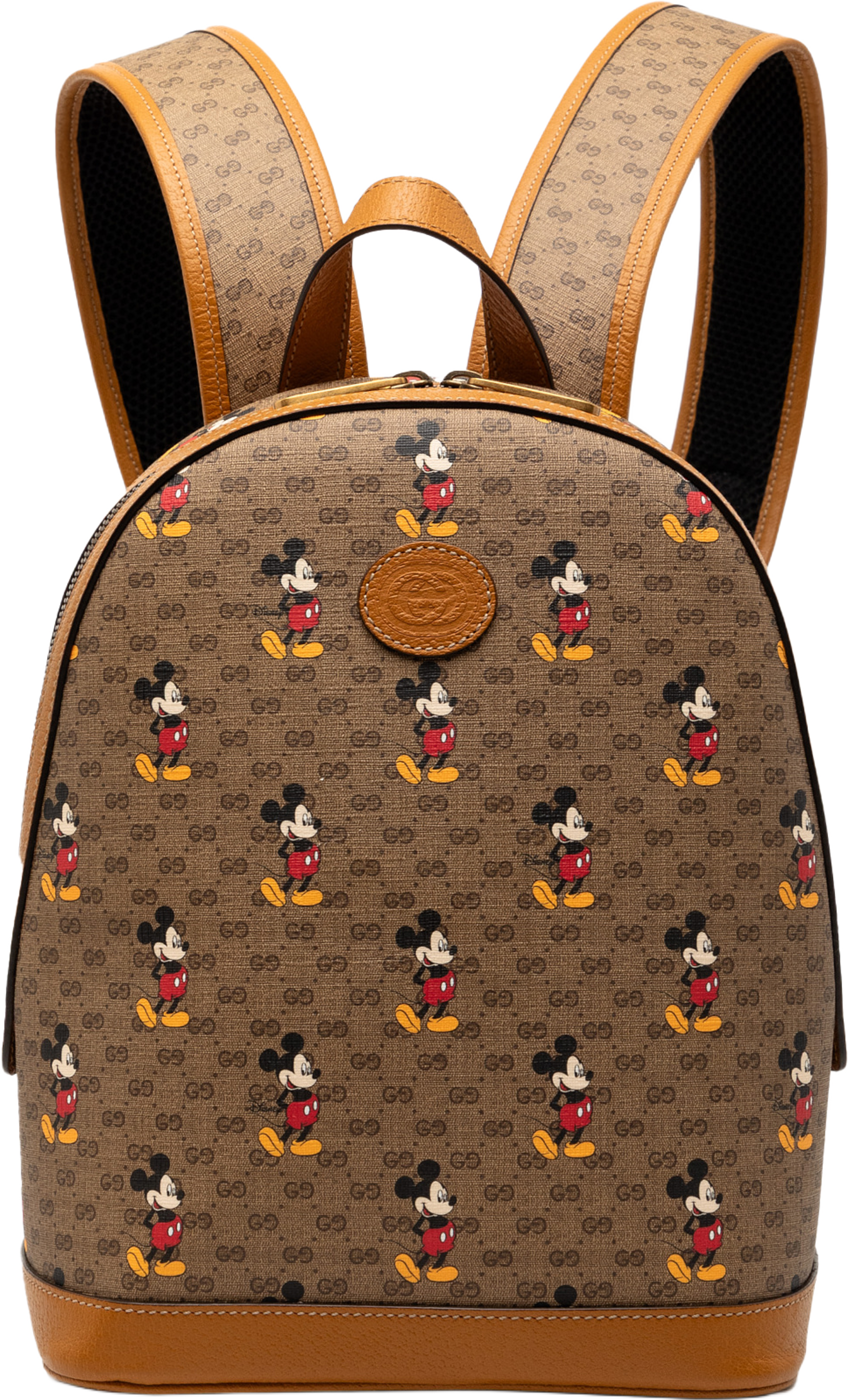 Gucci Disney Small Micro Gg Supreme Mickey Mouse Dome Backpack, från Luxclusif, i färgen light brown. Klicka för att öppna bilden i stort format