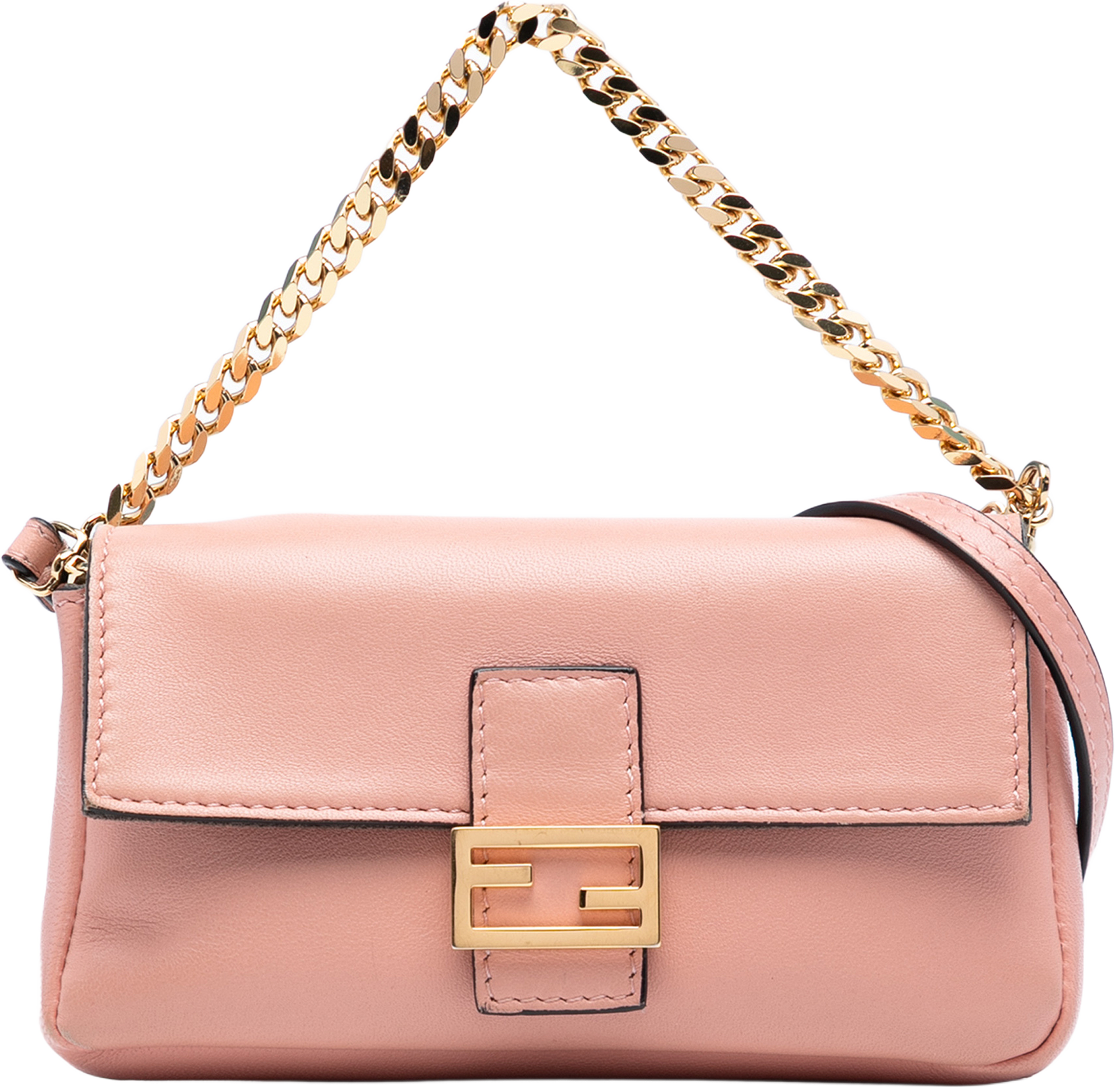 Fendi Micro Nappa Baguette Satchel, från Luxclusif, i färgen pink. Klicka för att öppna bilden i stort format