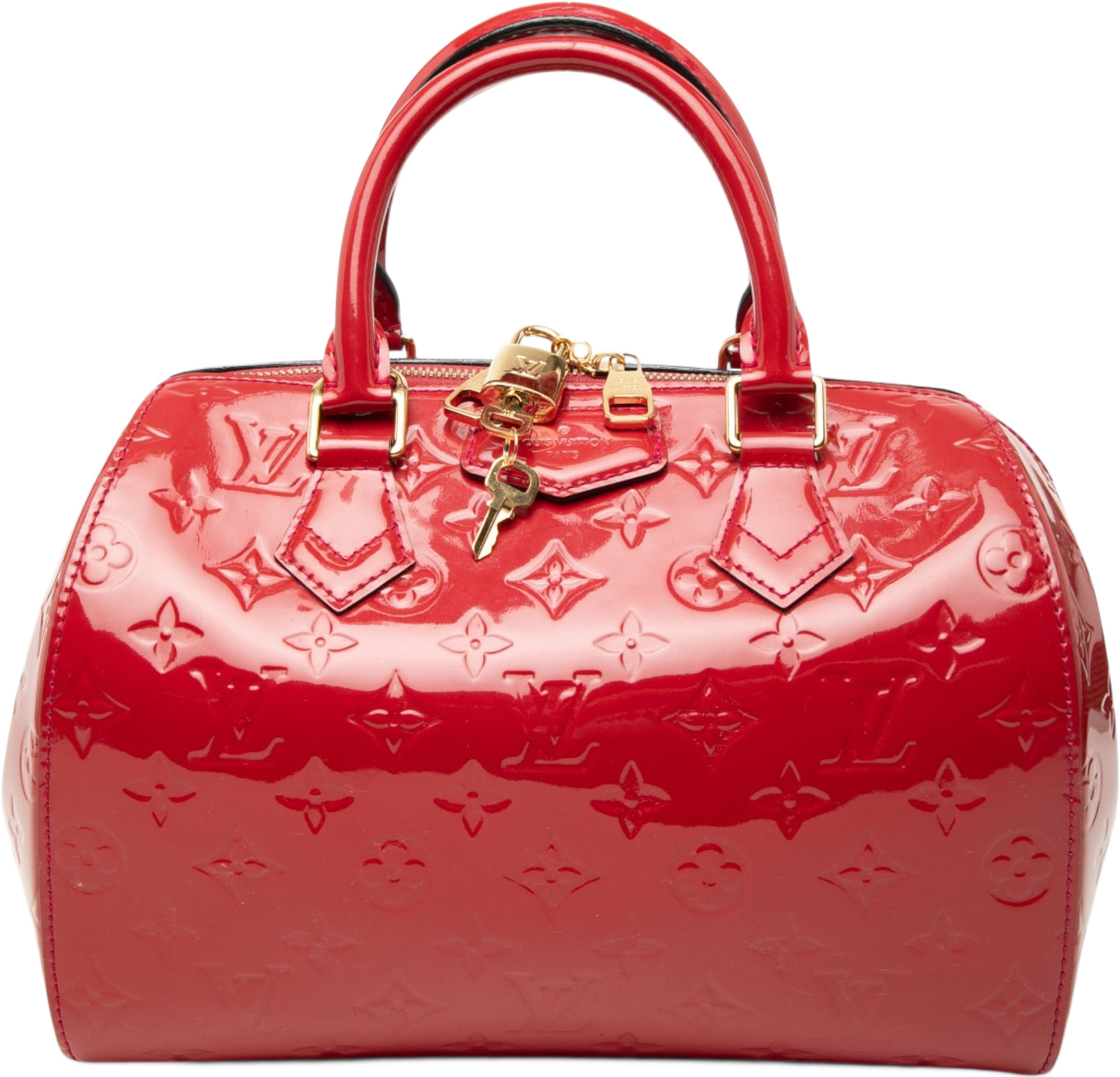Louis Vuitton Monogram Vernis Montana, från Luxclusif, i färgen röd. Klicka för att öppna bilden i stort format