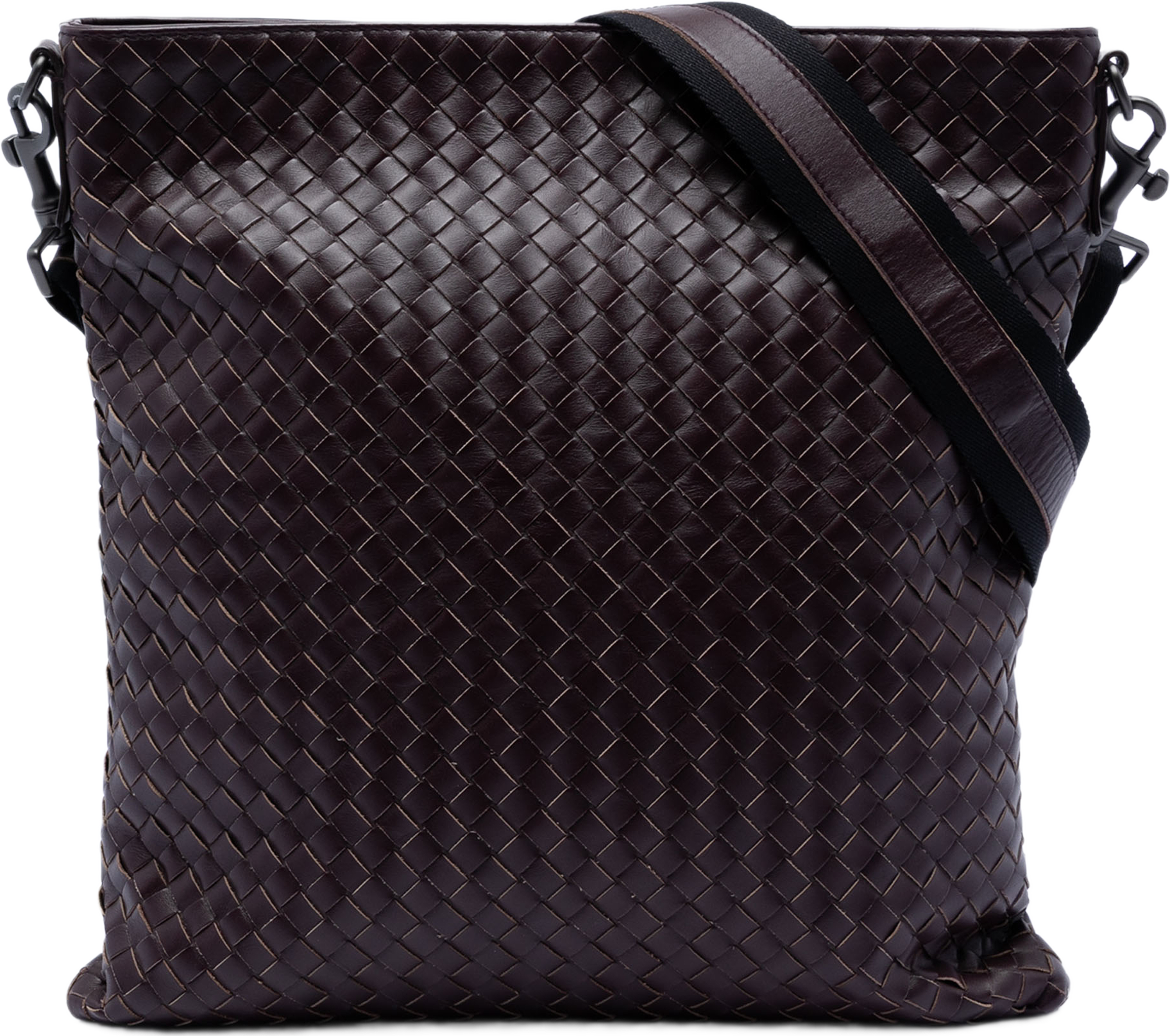 Bottega Veneta Nappa Intrecciato Vn Crossbody, från Luxclusif, i färgen dark brown. Klicka för att öppna bilden i stort format