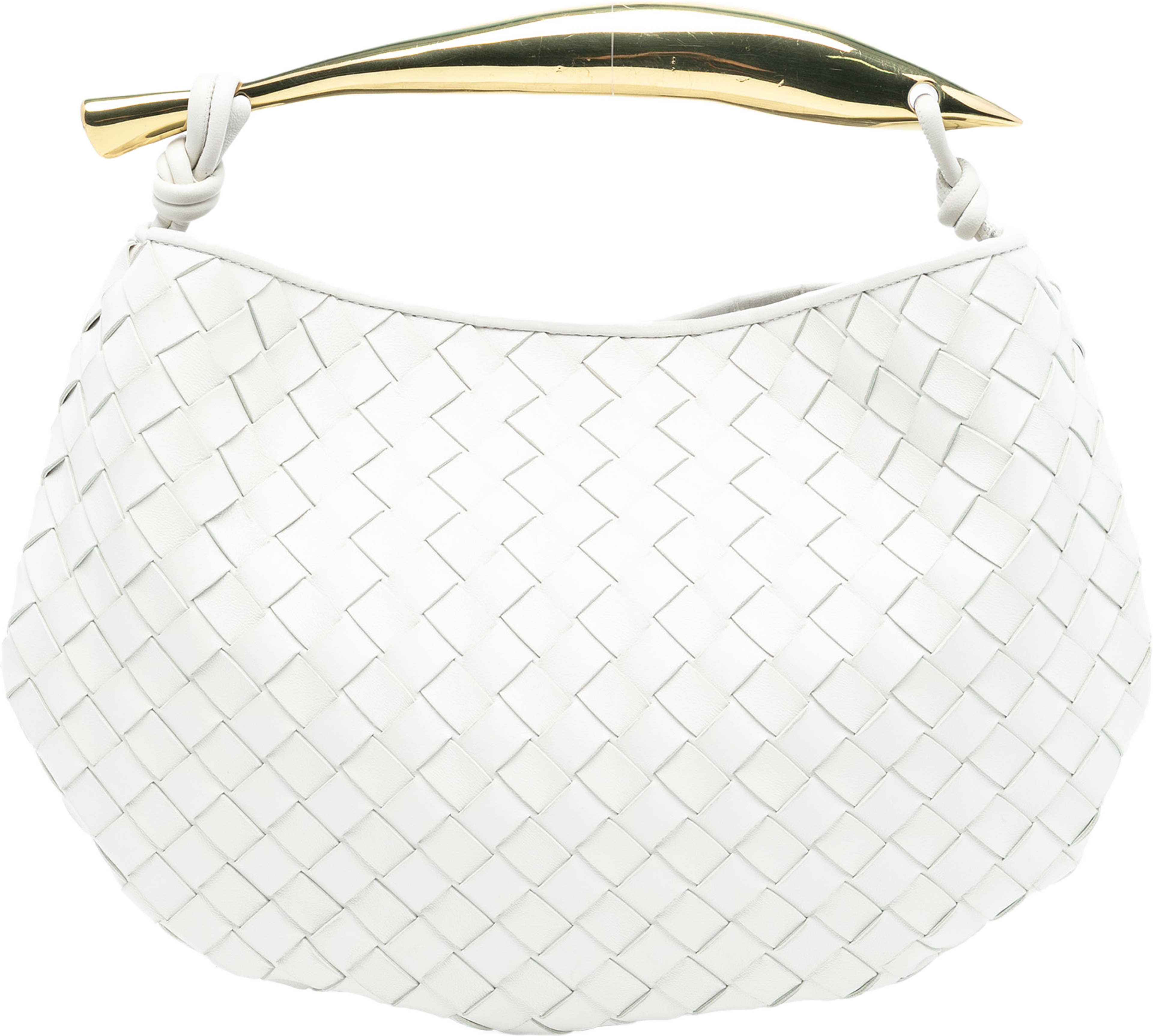Bottega Veneta Lambskin Intrecciato Sardine, från Luxclusif, i färgen white. Klicka för att öppna bilden i stort format