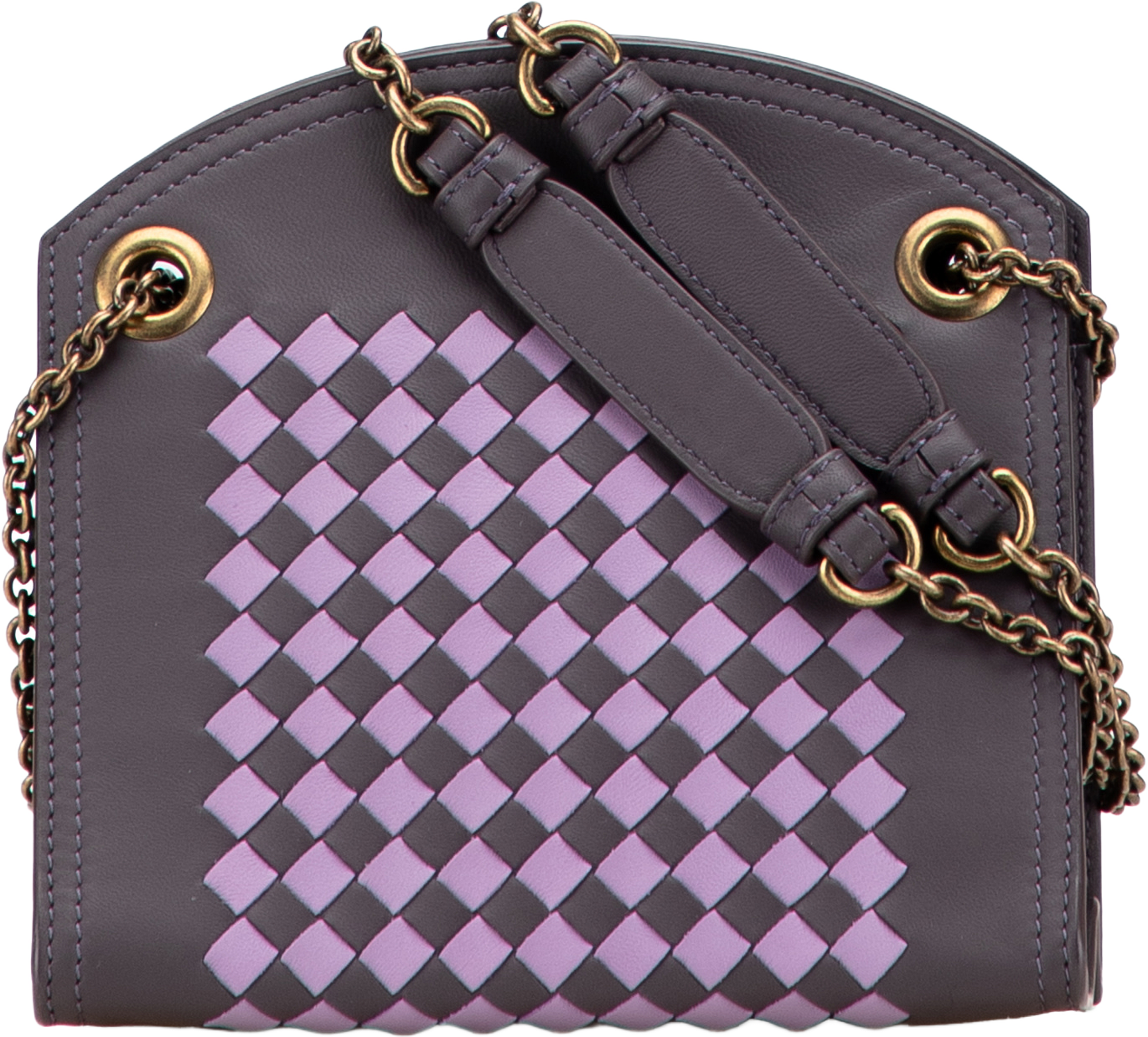 Bottega Veneta Nappa Intrecciato Chain Wallet, från Luxclusif, i färgen dark gray. Klicka för att öppna bilden i stort format