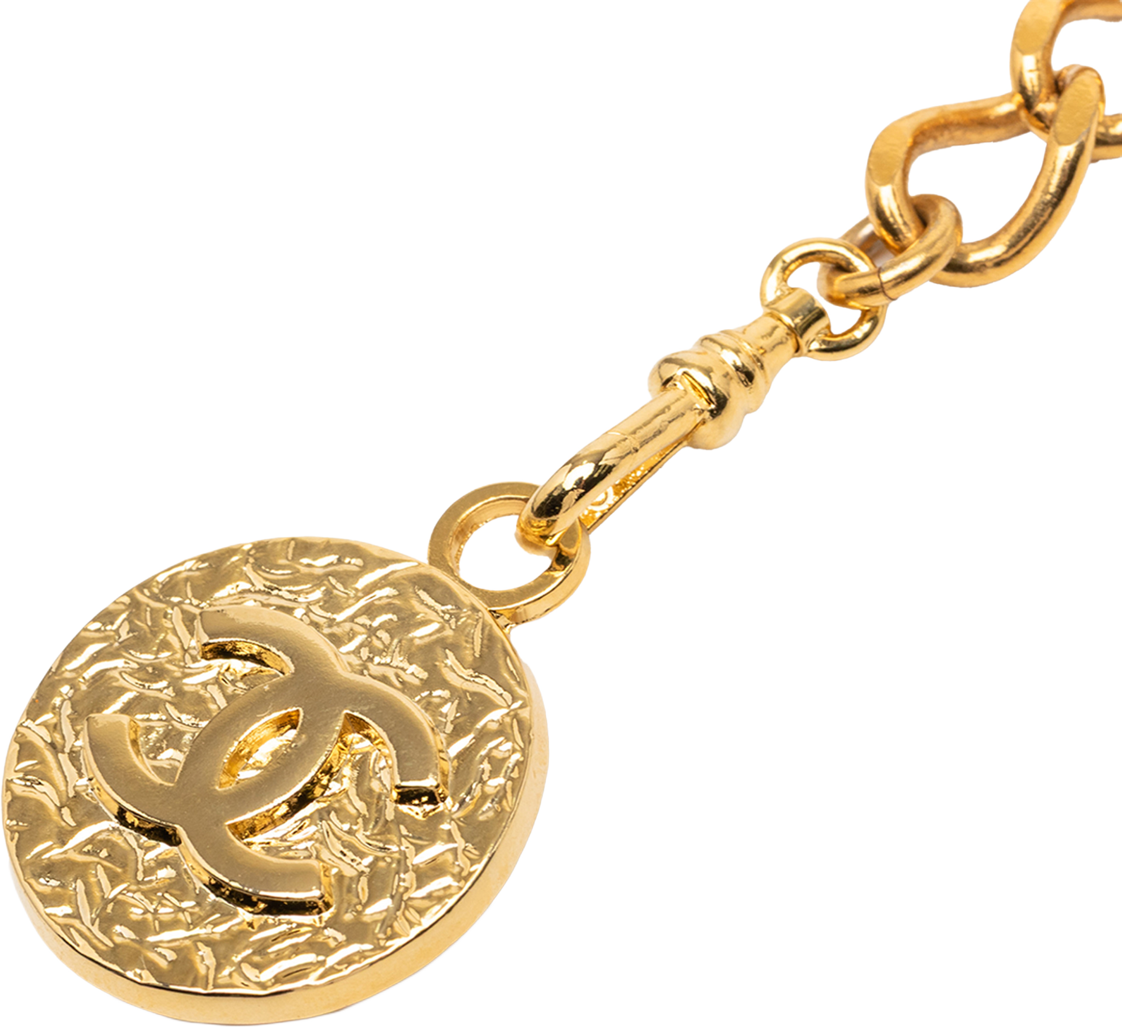 Chanel Gold Plated Cc Medallion Chain Belt, från Luxclusif, i färgen gold. Klicka för att öppna bilden i stort format