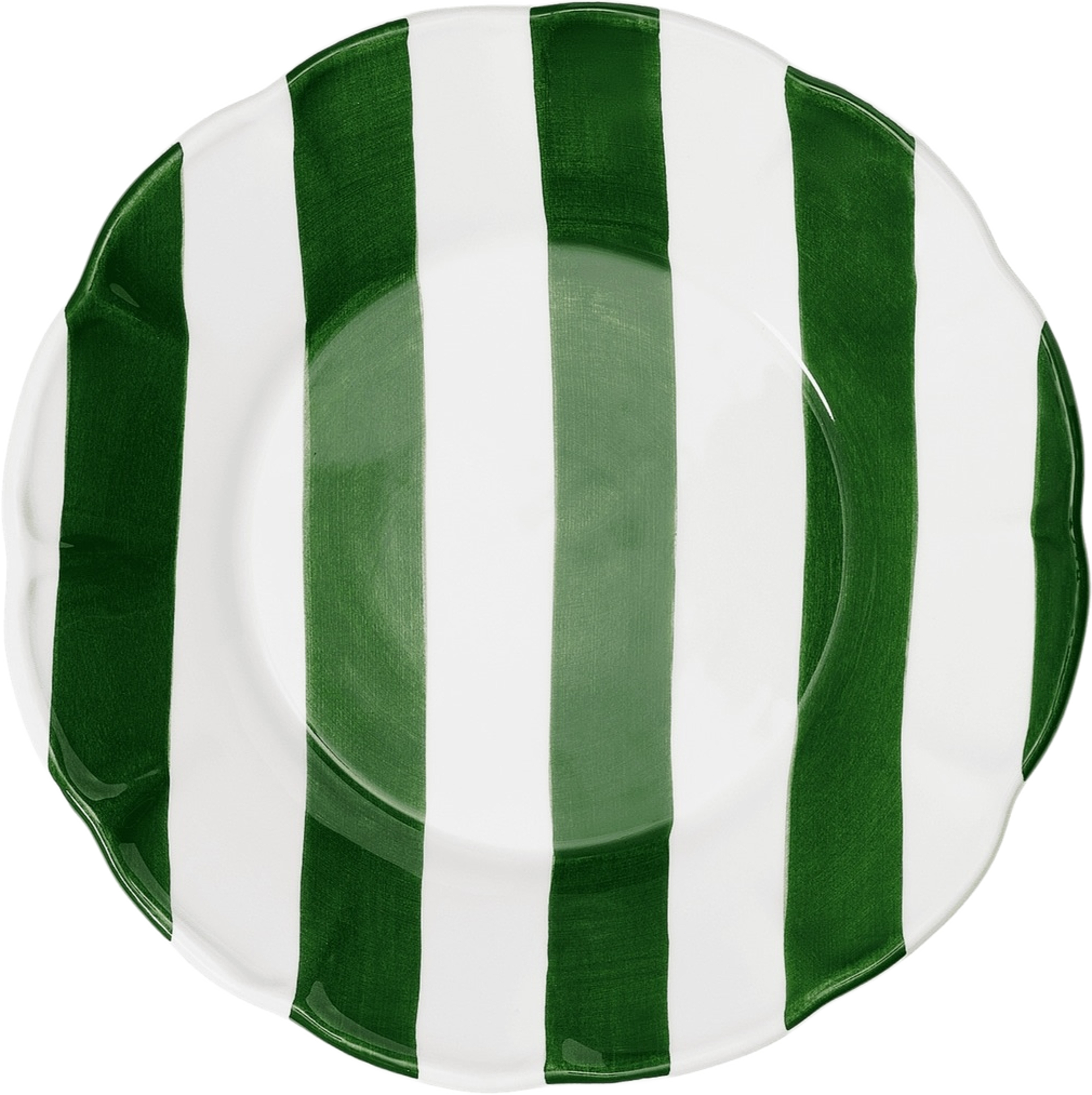 Stripe Tallrik - 28 Cm, från Pick A Poppy, i färgen green. Klicka för att öppna bilden i stort format