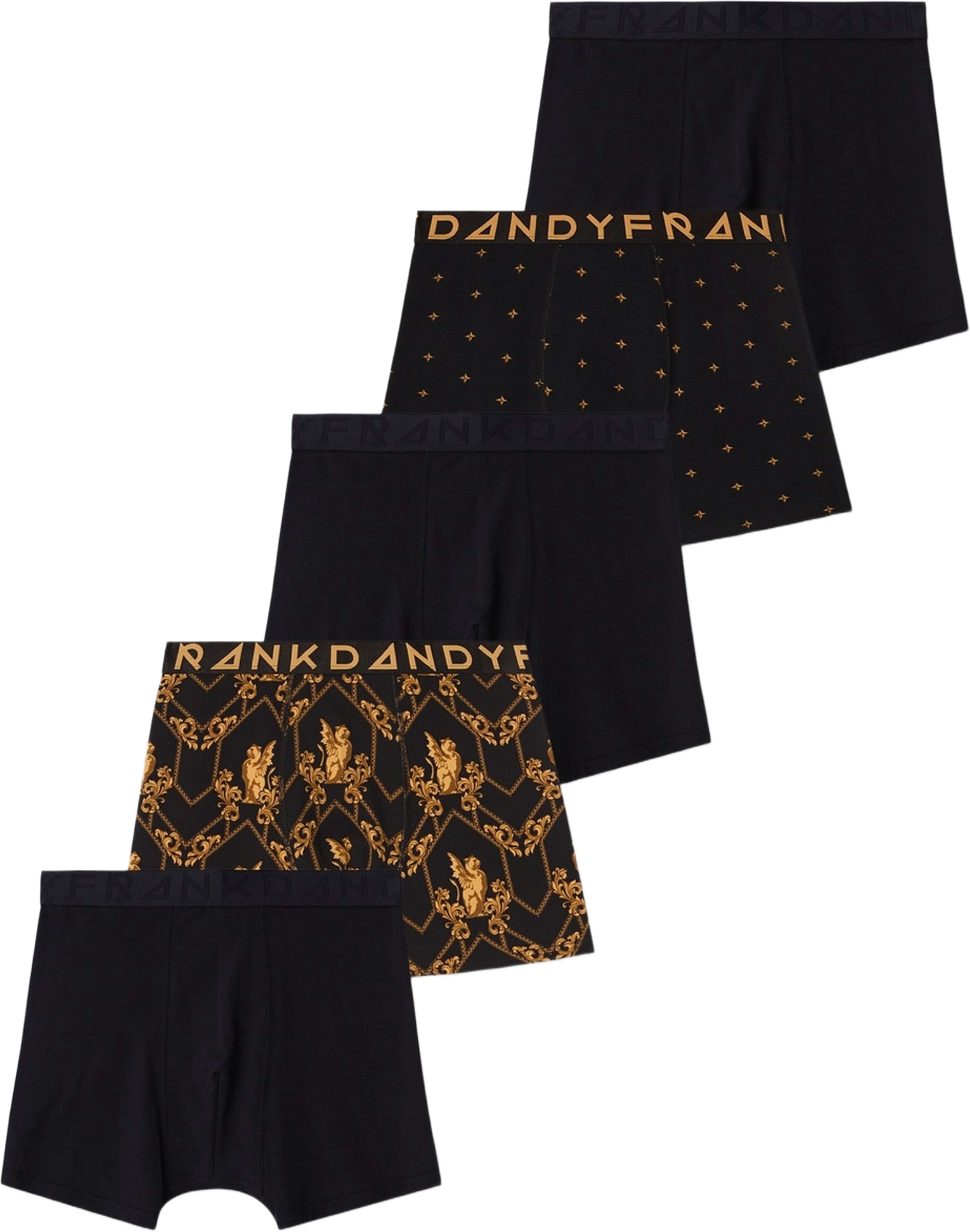 5-pack Gold Fever Boxer, från Frank Dandy, i färgen black. Klicka för att öppna bilden i stort format