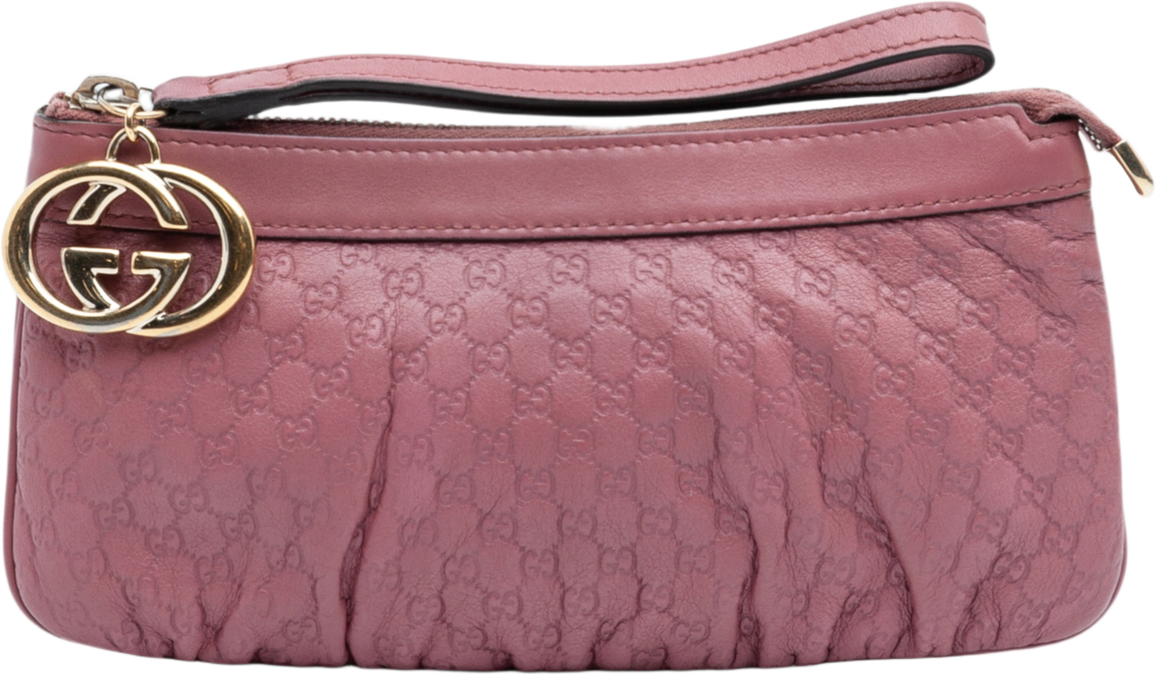 Gucci Microguccissima New Britt Wristlet Clutch, från Luxclusif, i färgen rose gold. Klicka för att öppna bilden i stort format