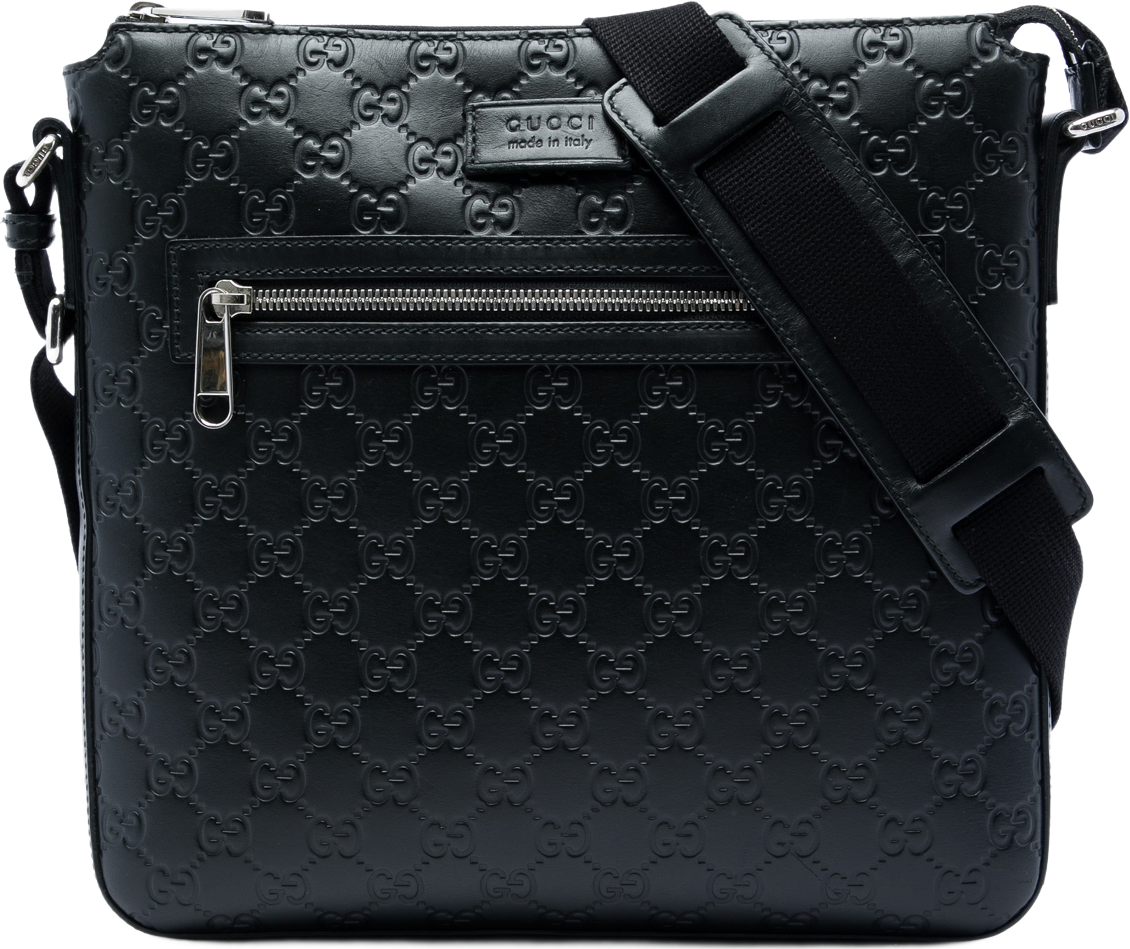 Gucci Guccissima Crossbody, från Luxclusif, i färgen svart. Klicka för att öppna bilden i stort format