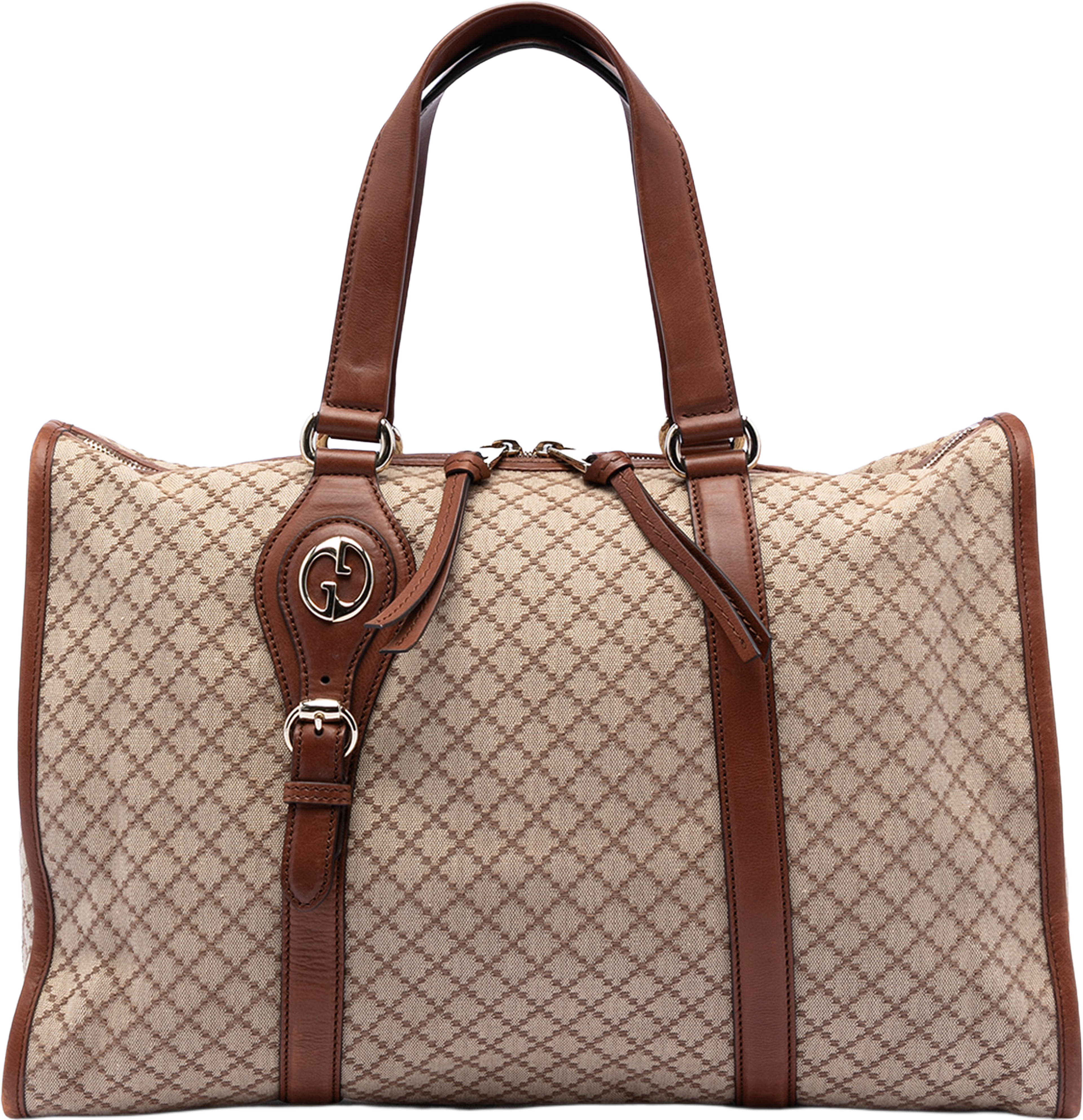 Gucci Diamante Canvas 1973 Tote, från Luxclusif, i färgen beige. Klicka för att öppna bilden i stort format