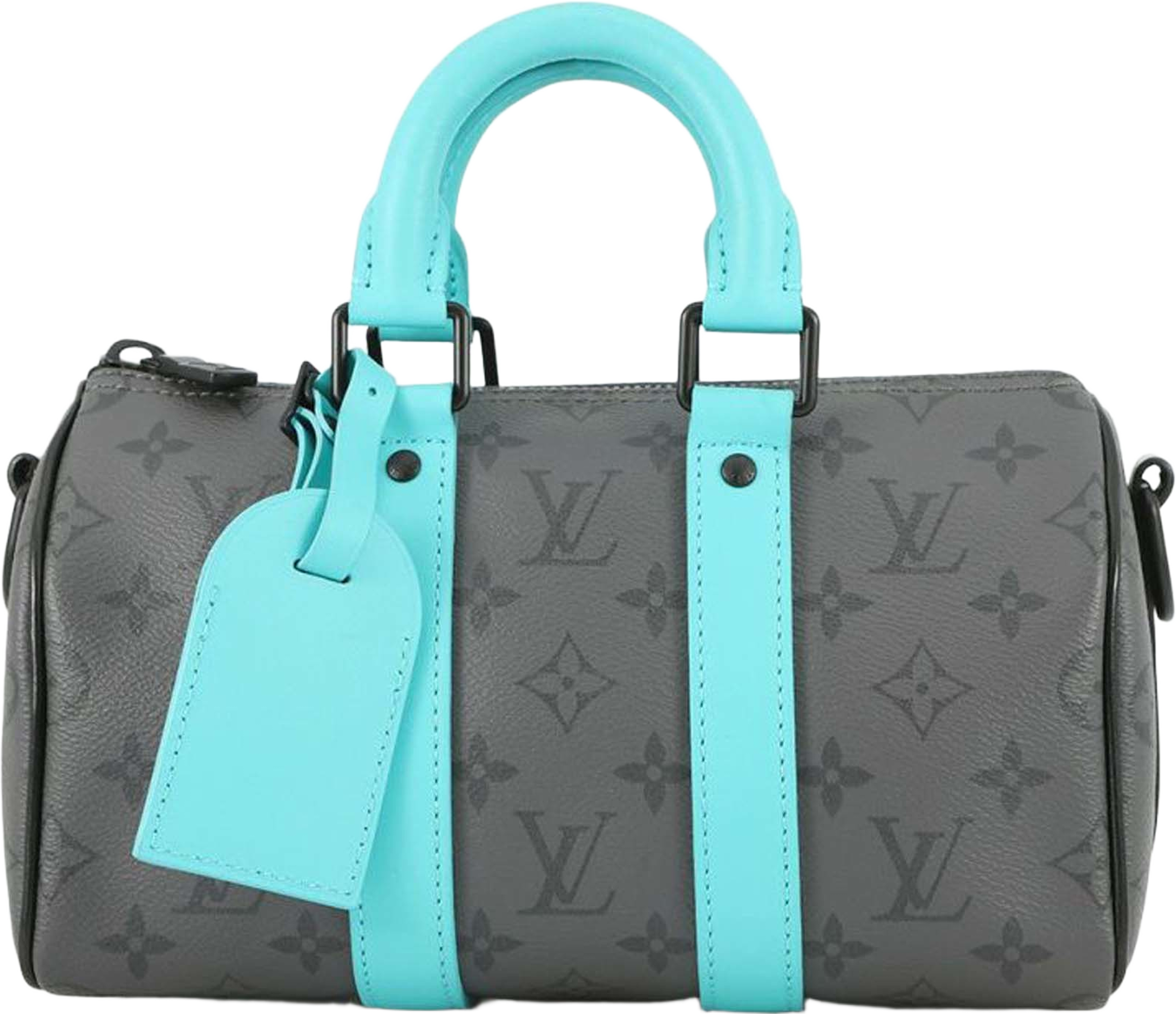 Louis Vuitton Monogram Eclipse Reverse Keepall 25, från Luxclusif, i färgen gray. Klicka för att öppna bilden i stort format
