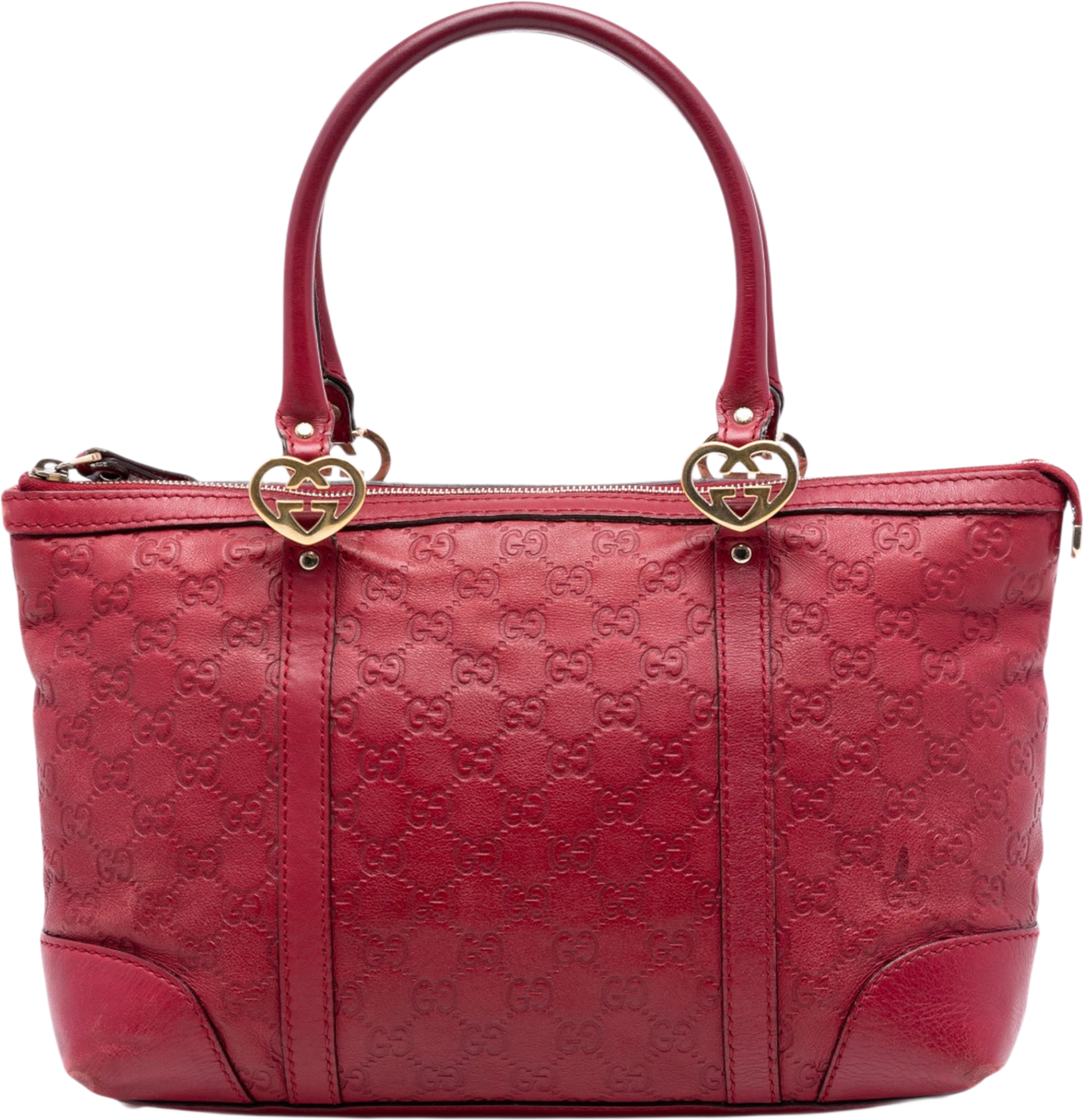 Gucci Guccissima Lovely Tote, från Luxclusif, i färgen röd. Klicka för att öppna bilden i stort format