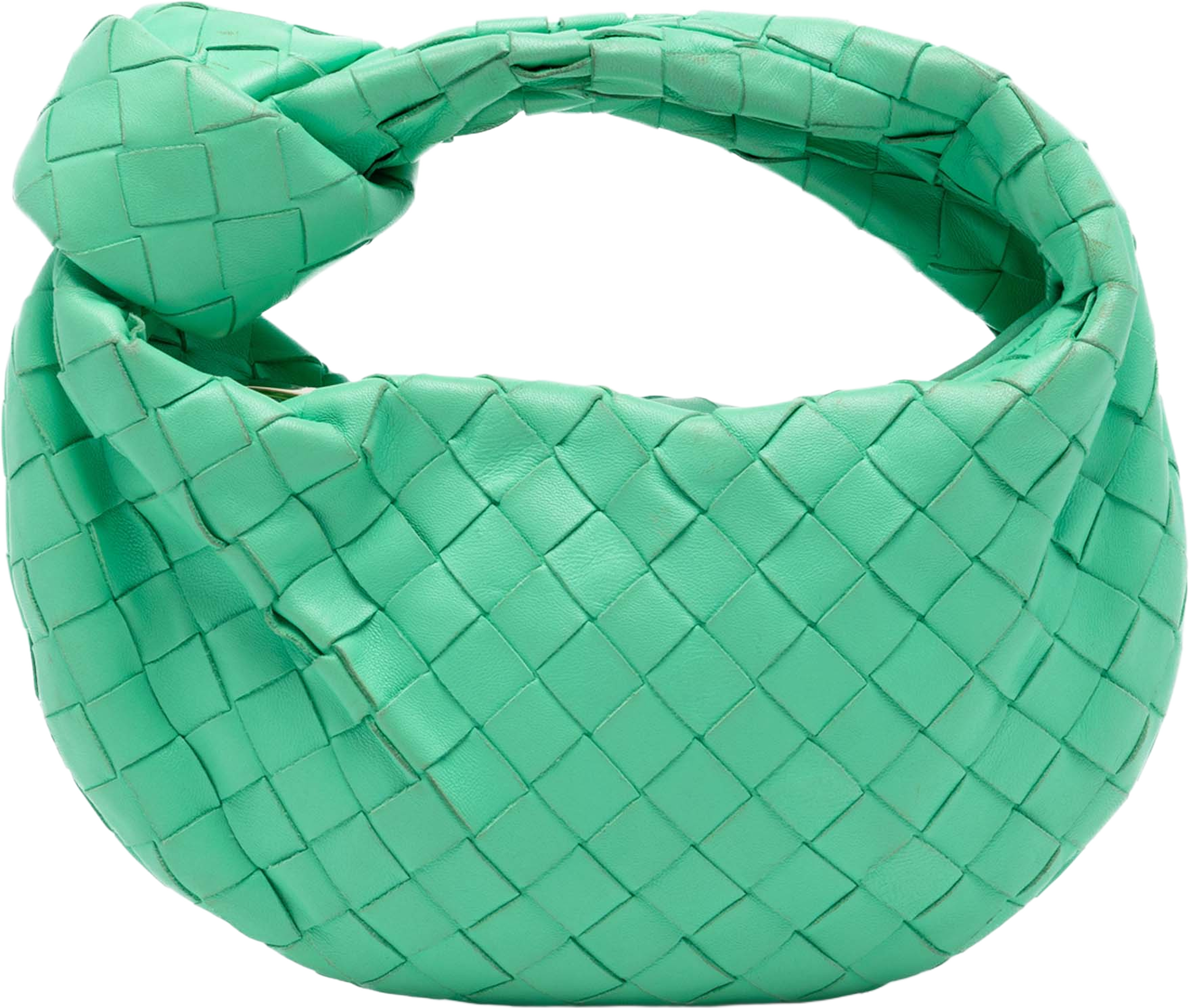 Bottega Veneta Mini Nappa Intrecciato Jodie, från Luxclusif, i färgen green. Klicka för att öppna bilden i stort format