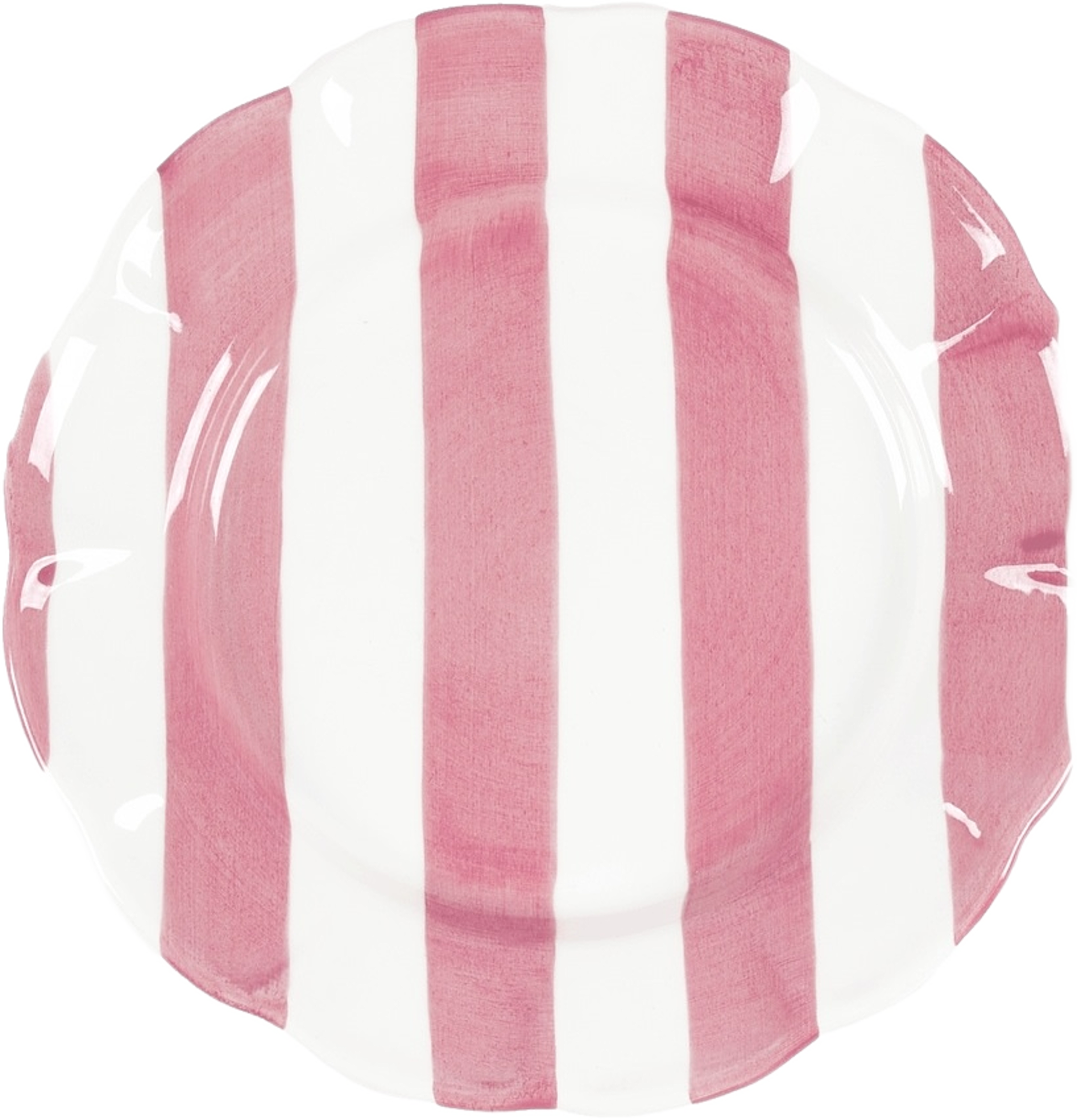 Stripe Assiett - 21 Cm, från Pick A Poppy, i färgen dark pink. Klicka för att öppna bilden i stort format