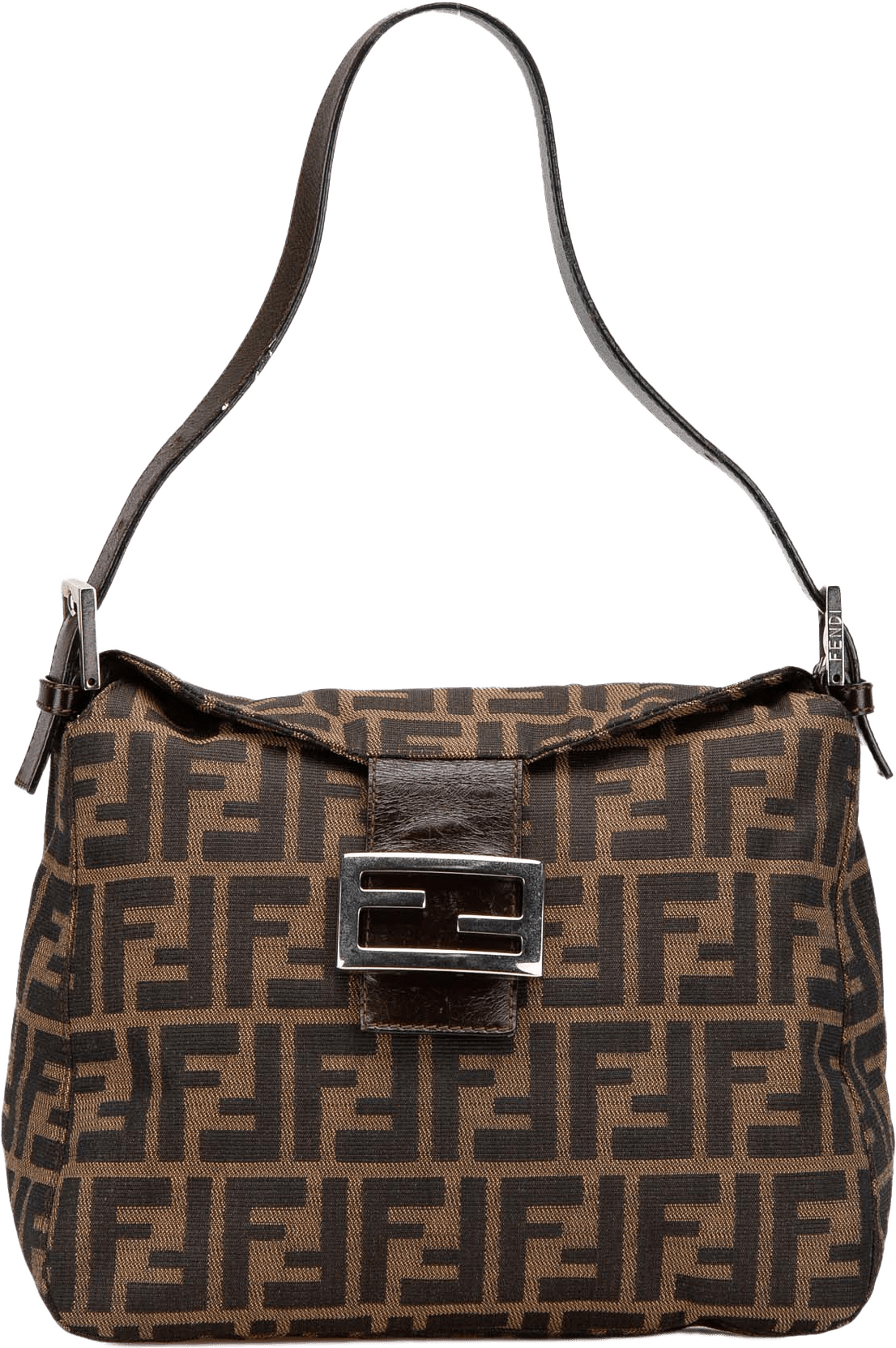 Fendi Zucca Canvas Double Flap Mamma