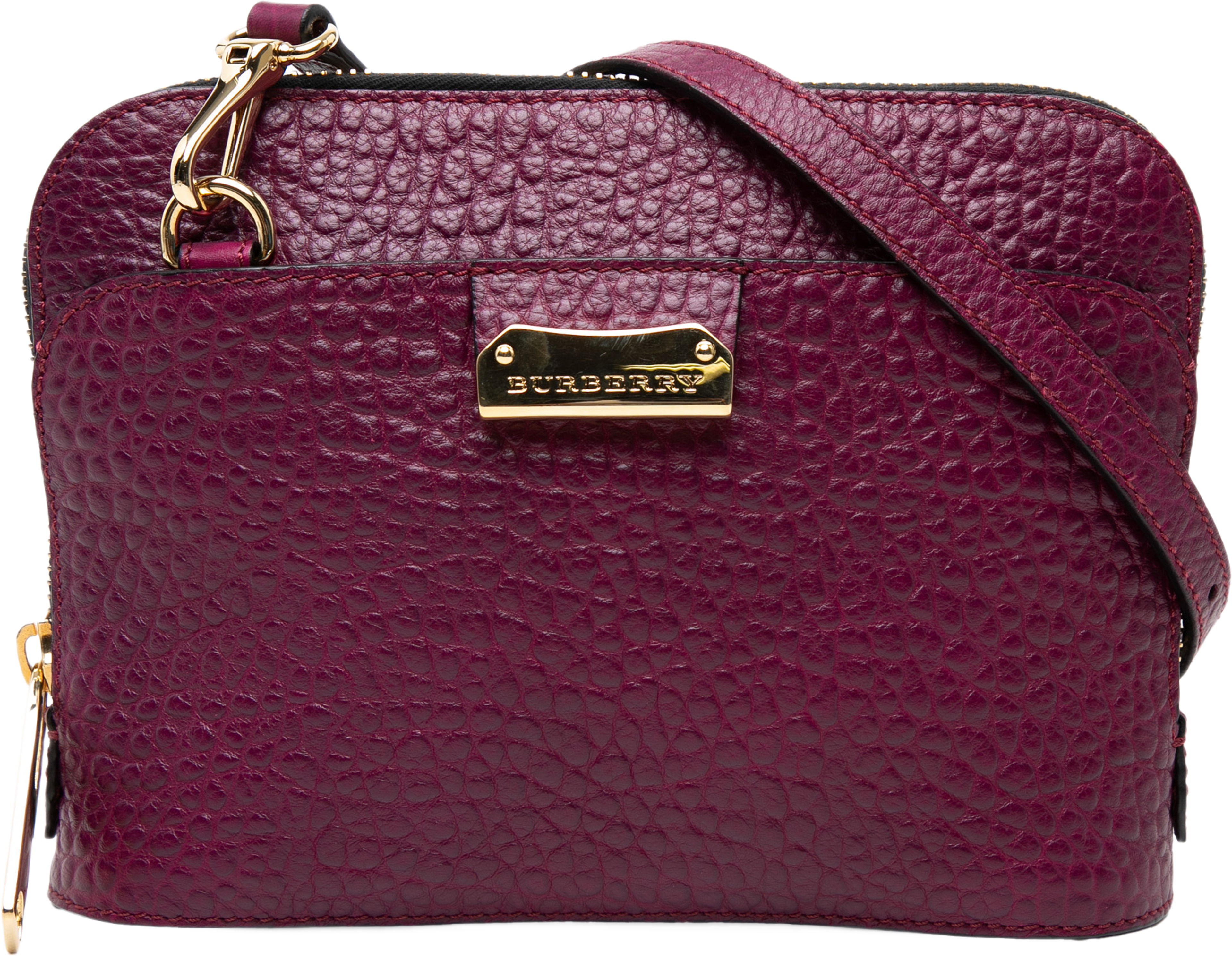 Burberry Leather Harrogate Crossbody, från Luxclusif, i färgen purpur. Klicka för att öppna bilden i stort format