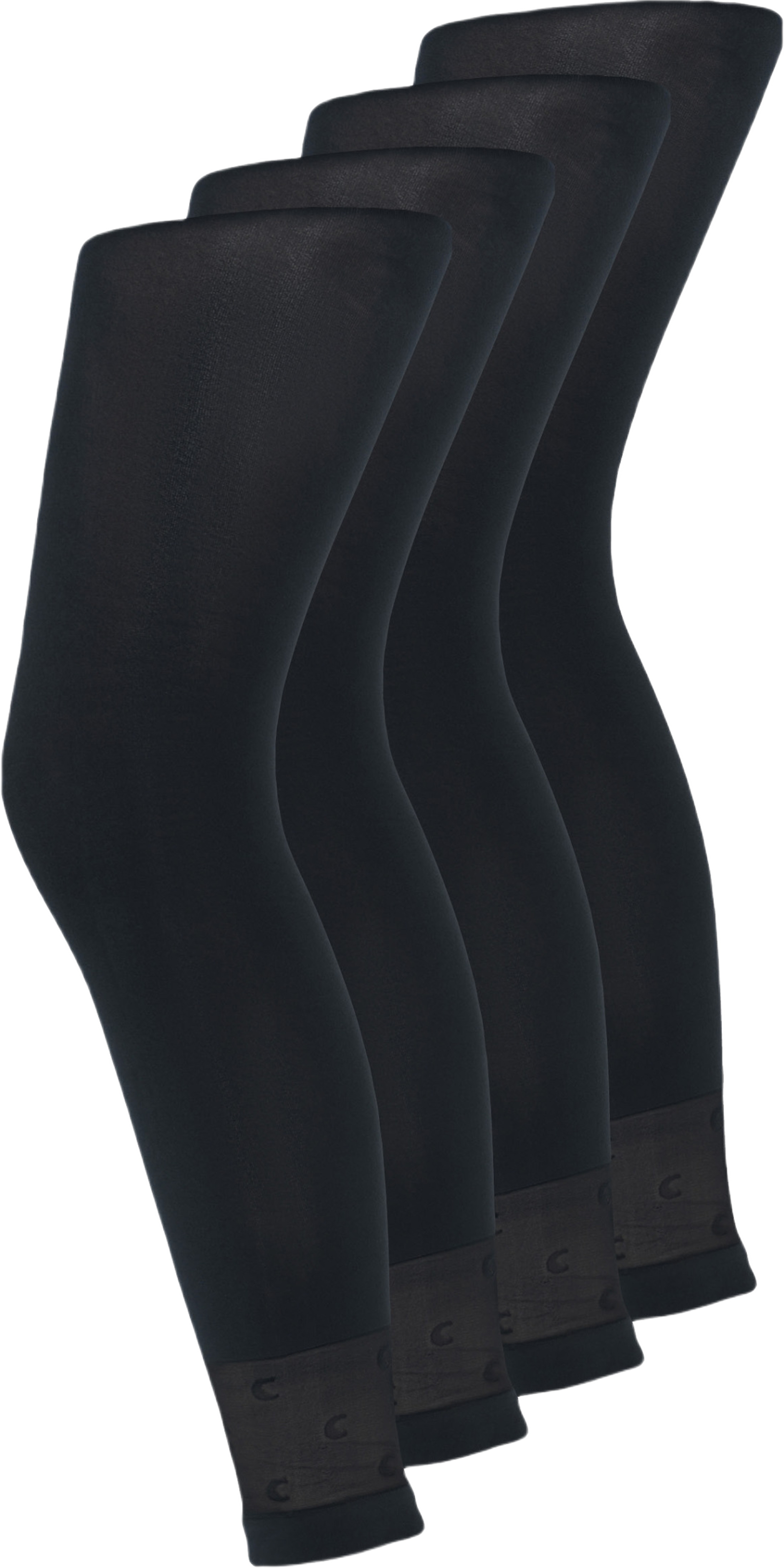 3/4 Leggings | Mikrofiber | 4-pack | 60 Denier | Svart