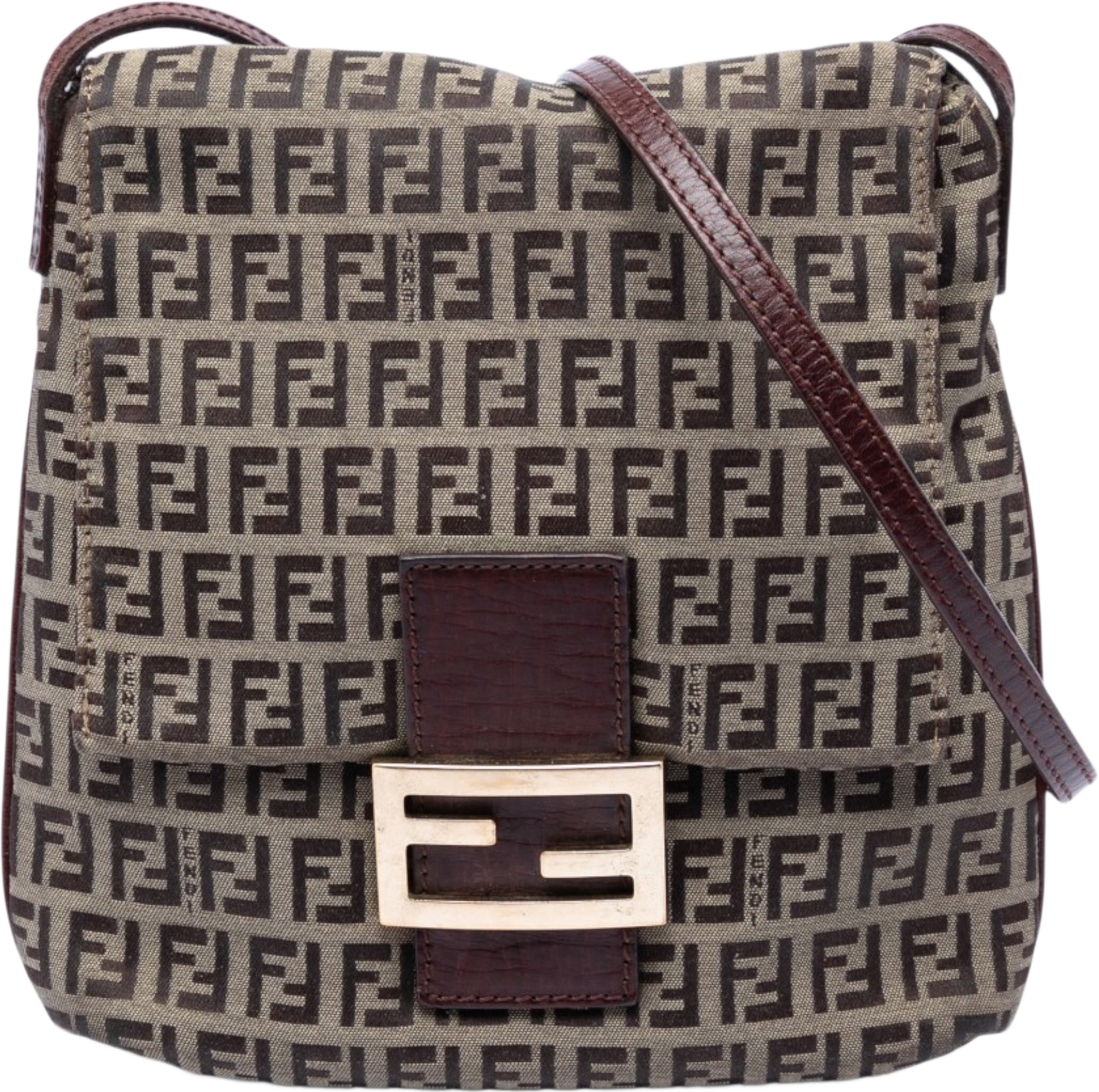 Fendi Zucchino Canvas Crossbody, från Luxclusif, i färgen beige. Klicka för att öppna bilden i stort format