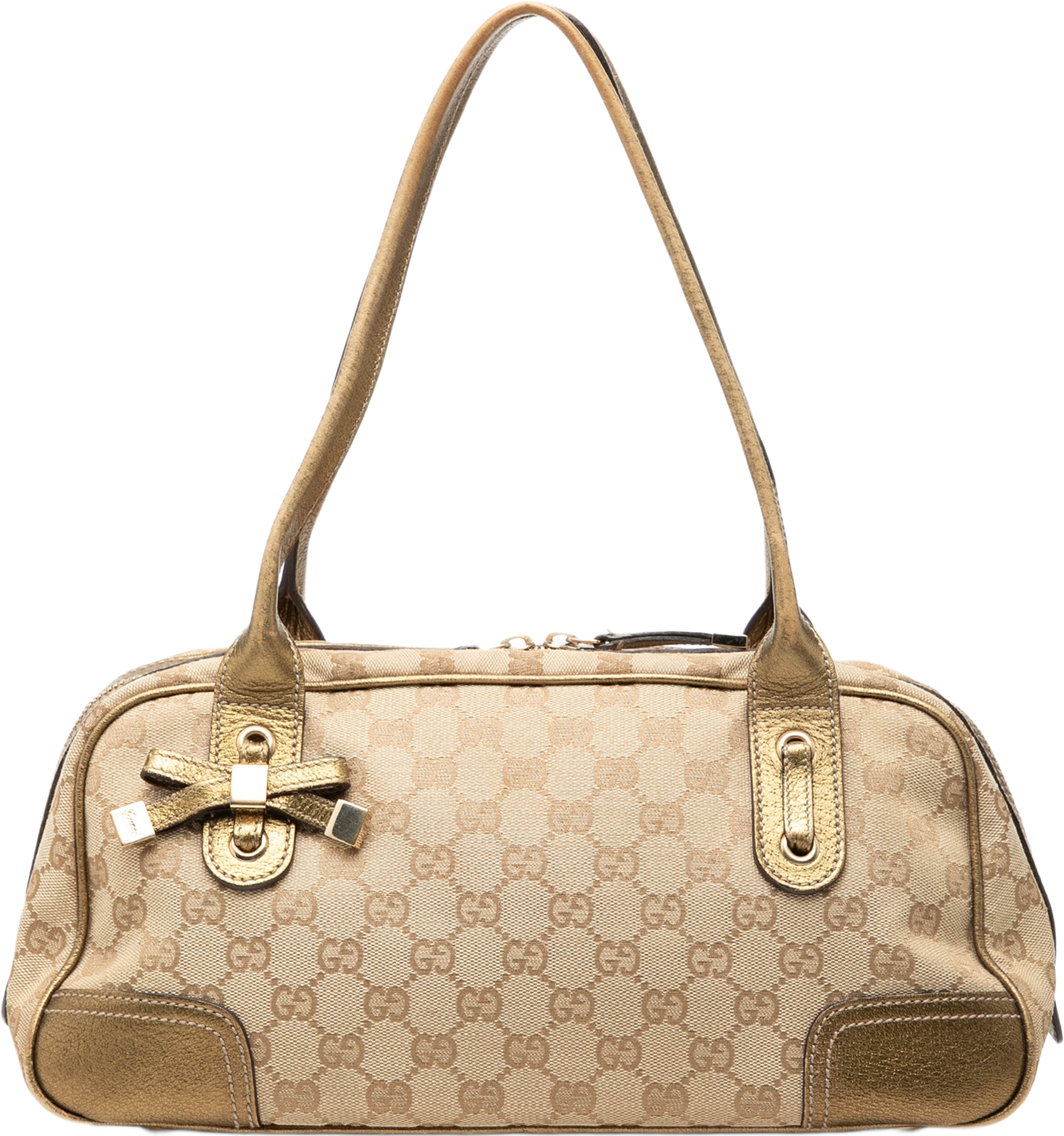 Gucci Gg Canvas Princy Shoulder Bag, från Luxclusif, i färgen guld. Klicka för att öppna bilden i stort format
