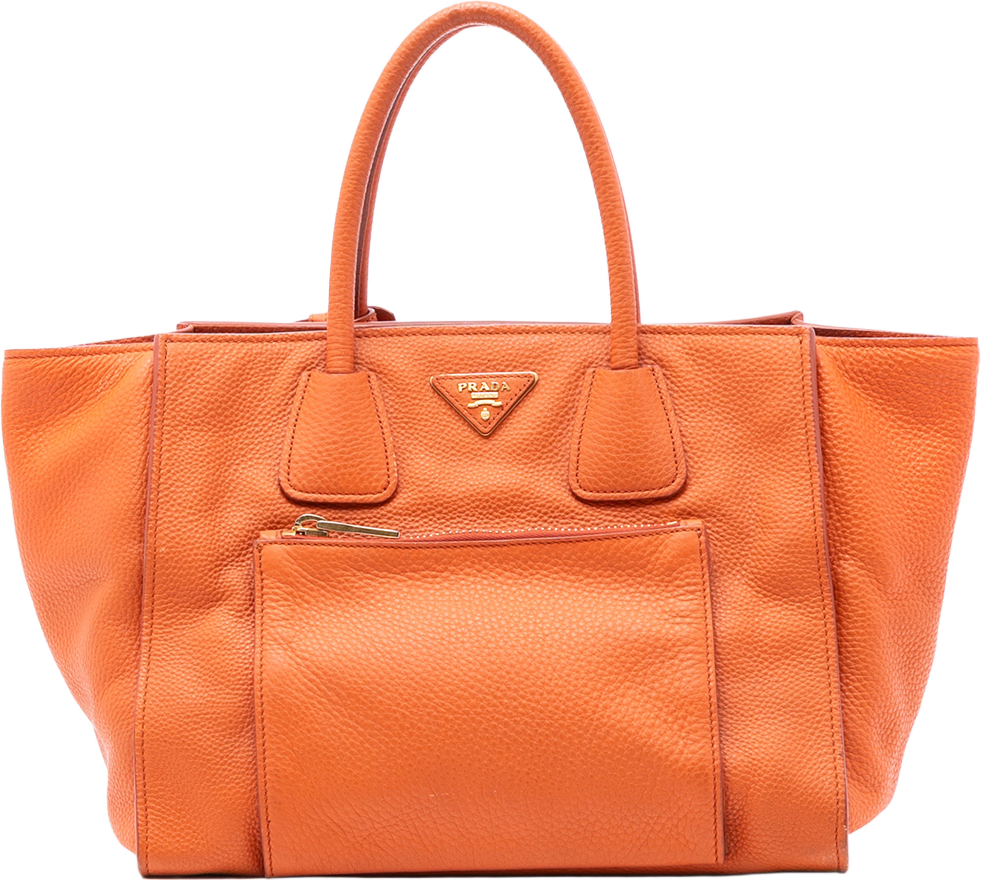 Prada Vitello Phenix Shopping Tote, från Luxclusif, i färgen orange. Klicka för att öppna bilden i stort format