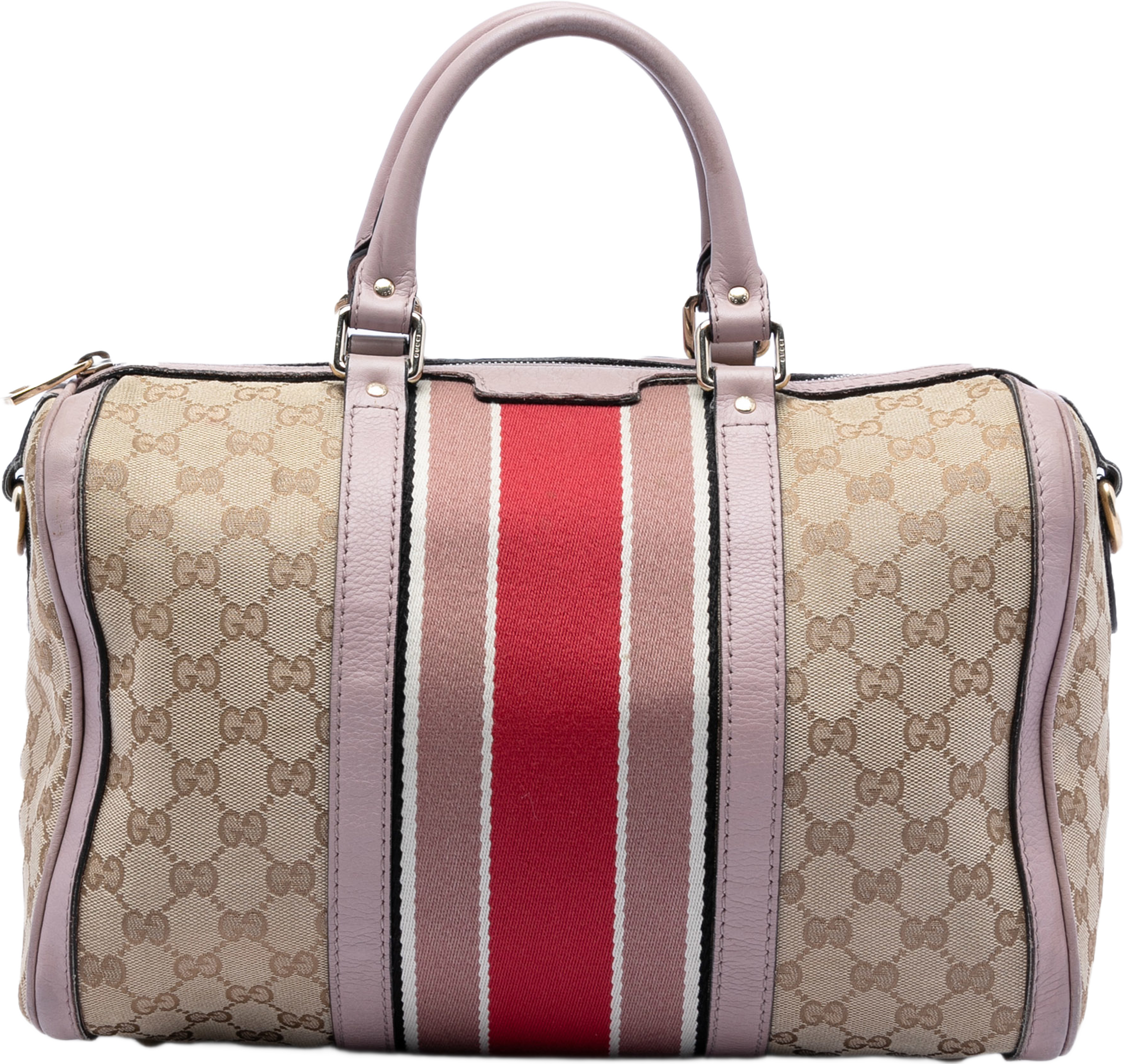 Gucci Medium Gg Canvas Web Joy Boston Bag, från Luxclusif, i färgen beige. Klicka för att öppna bilden i stort format