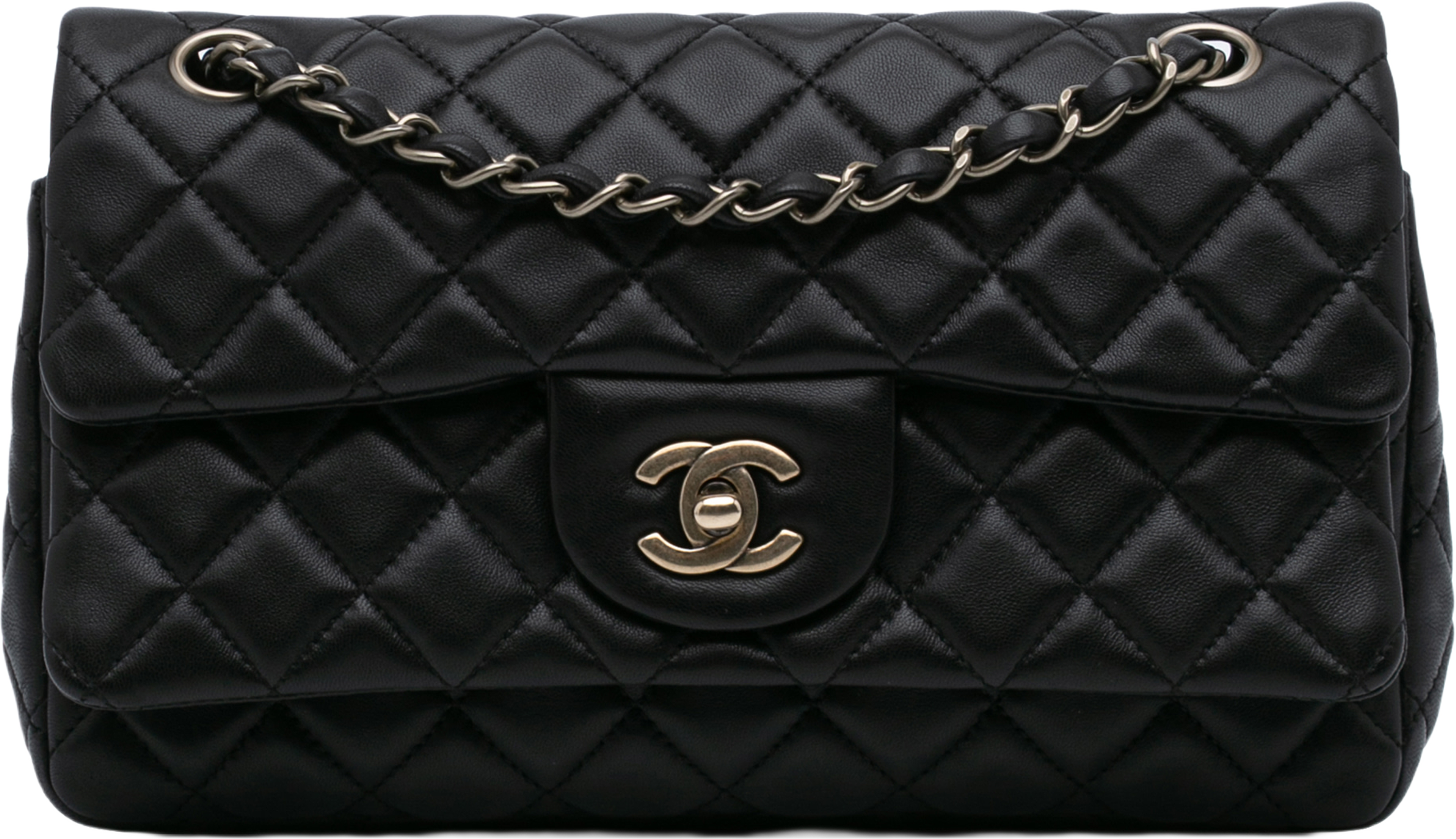 Chanel Cc Quilted Lambskin Double Flap