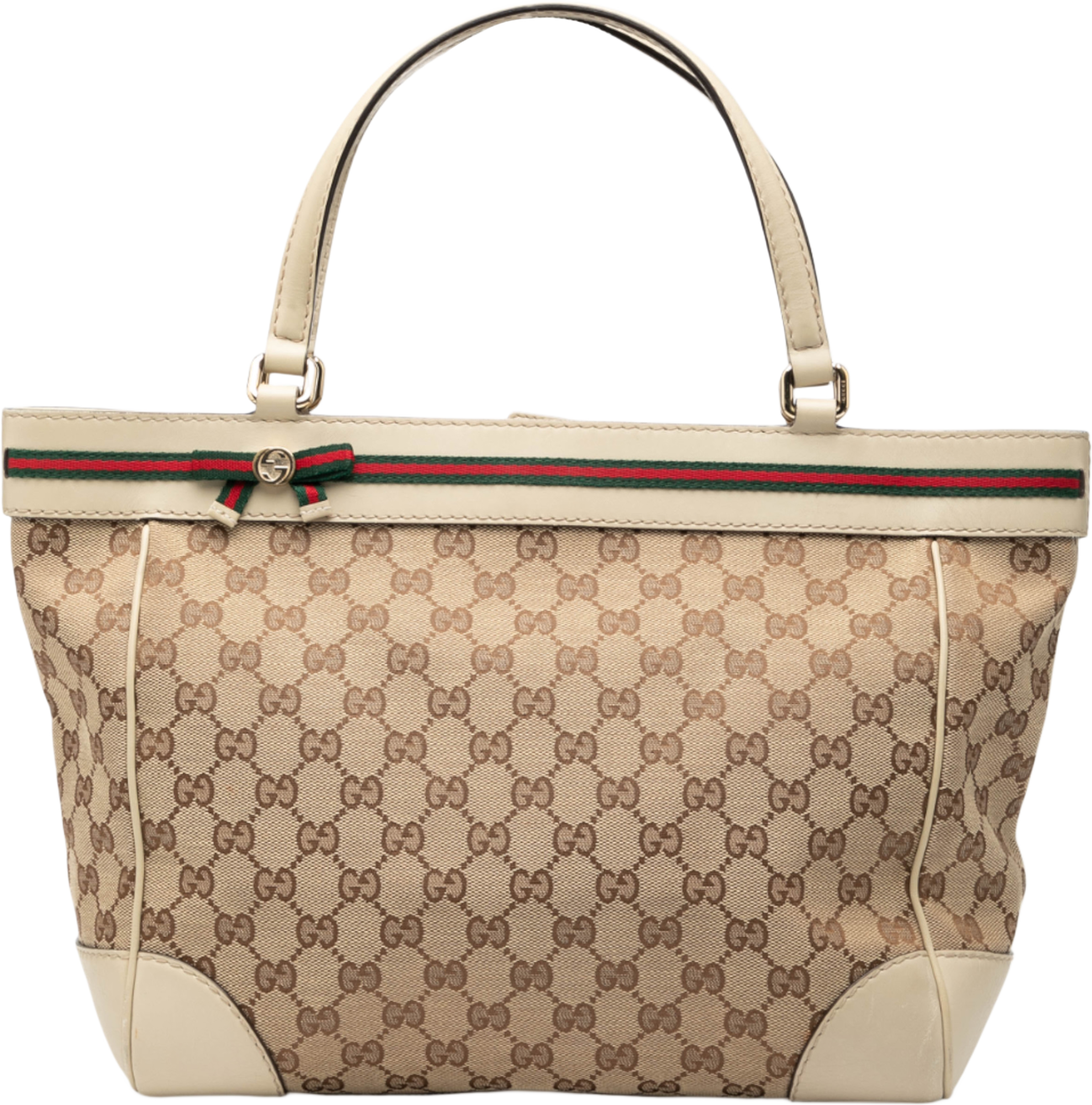 Gucci Gg Canvas Mayfair Tote, från Luxclusif, i färgen beige. Klicka för att öppna bilden i stort format