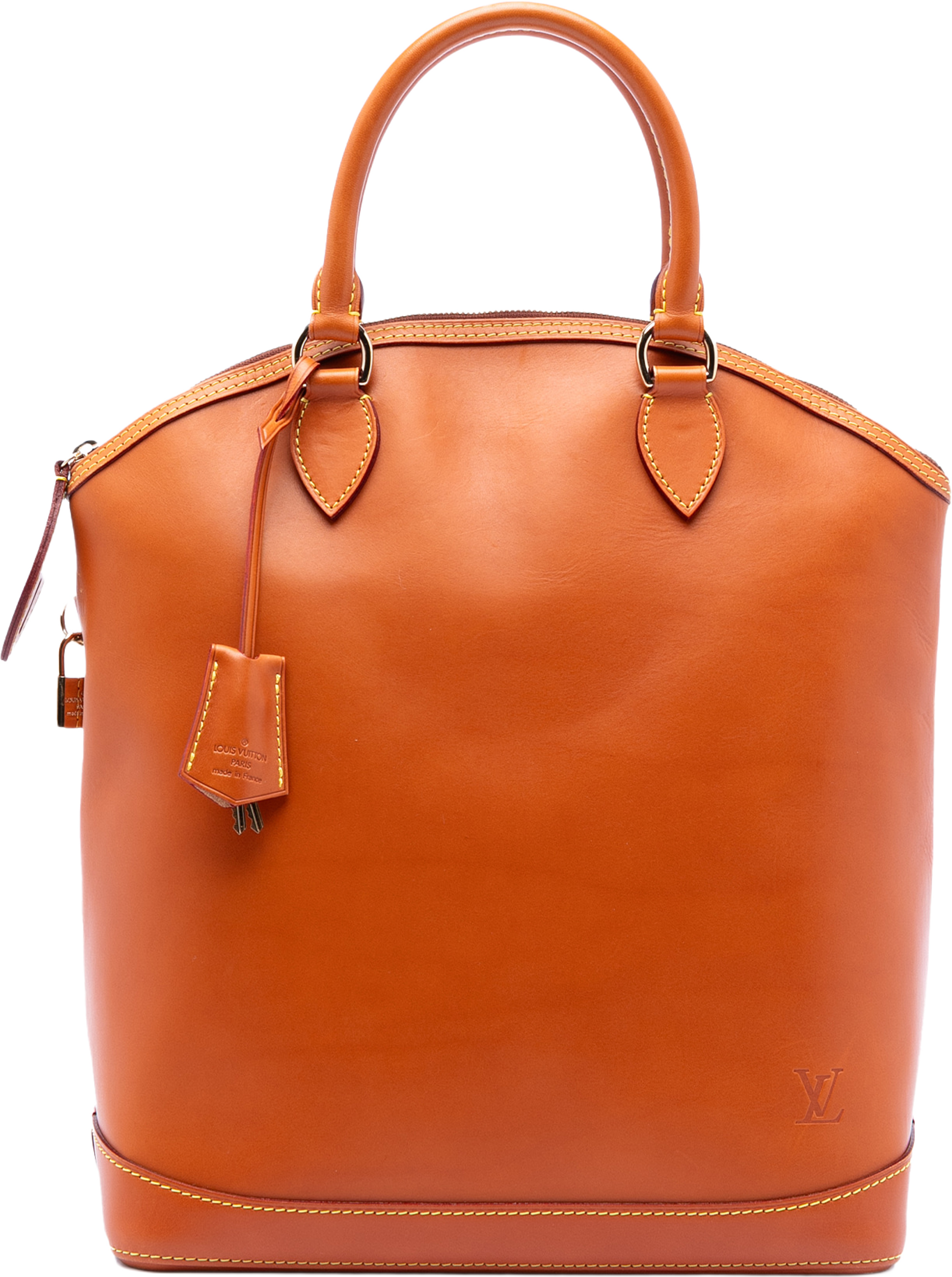 Louis Vuitton Nomade Lockit Vertical, från Luxclusif, i färgen caramel. Klicka för att öppna bilden i stort format