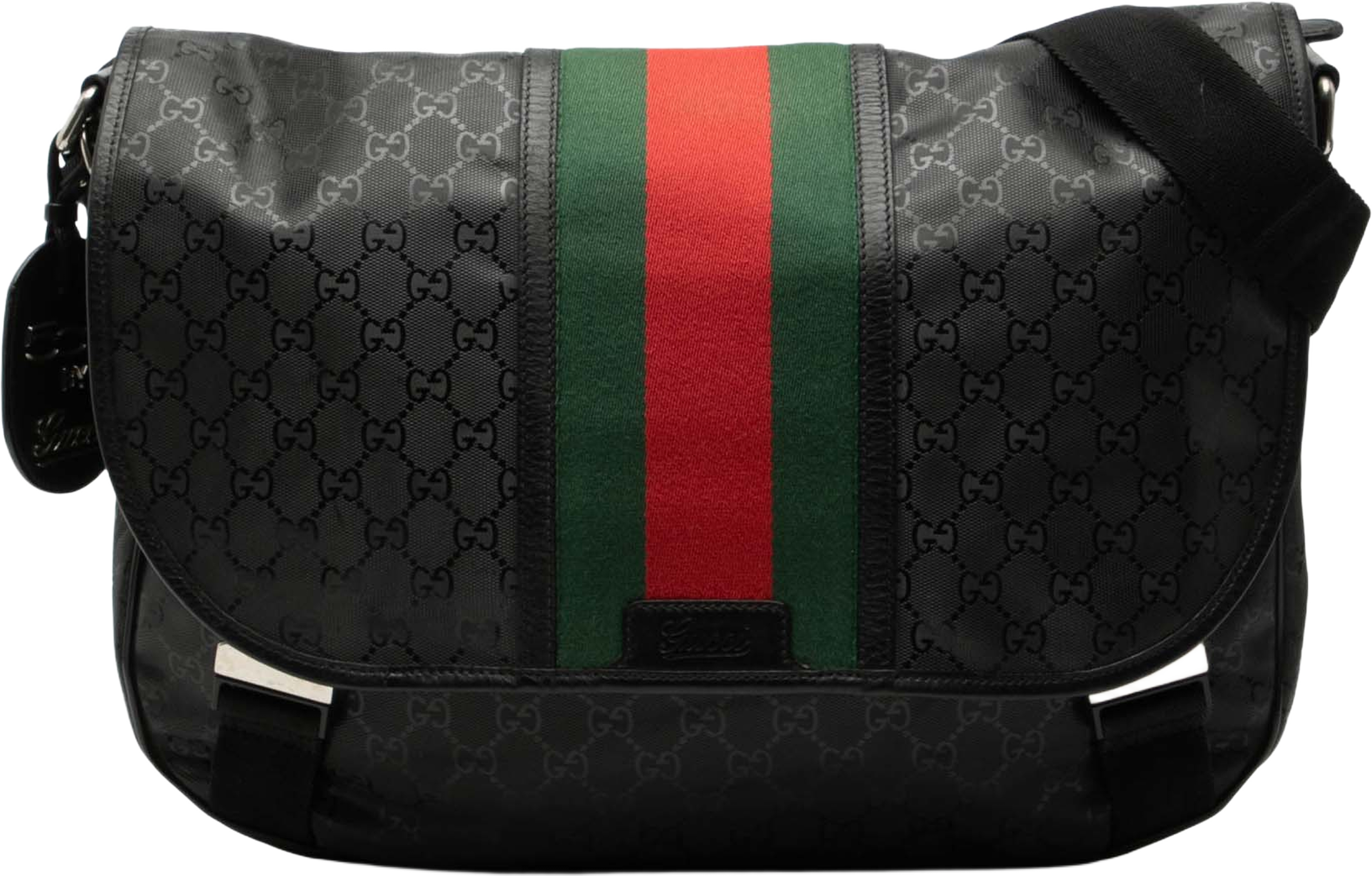 Gucci Gg Imprime Web Crossbody, från Luxclusif, i färgen black. Klicka för att öppna bilden i stort format