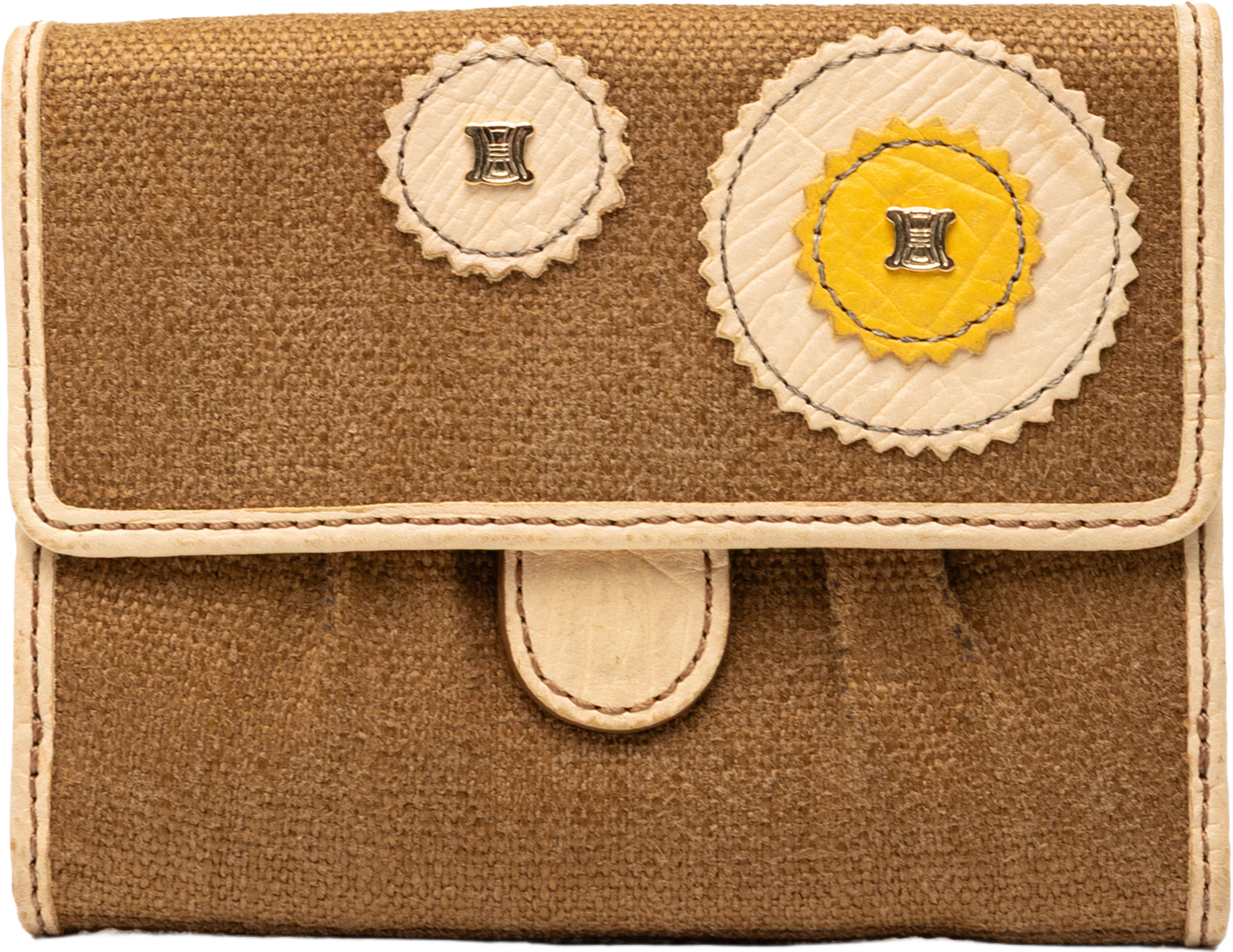 Celine Canvas Patches Wallet, från Luxclusif, i färgen brown. Klicka för att öppna bilden i stort format