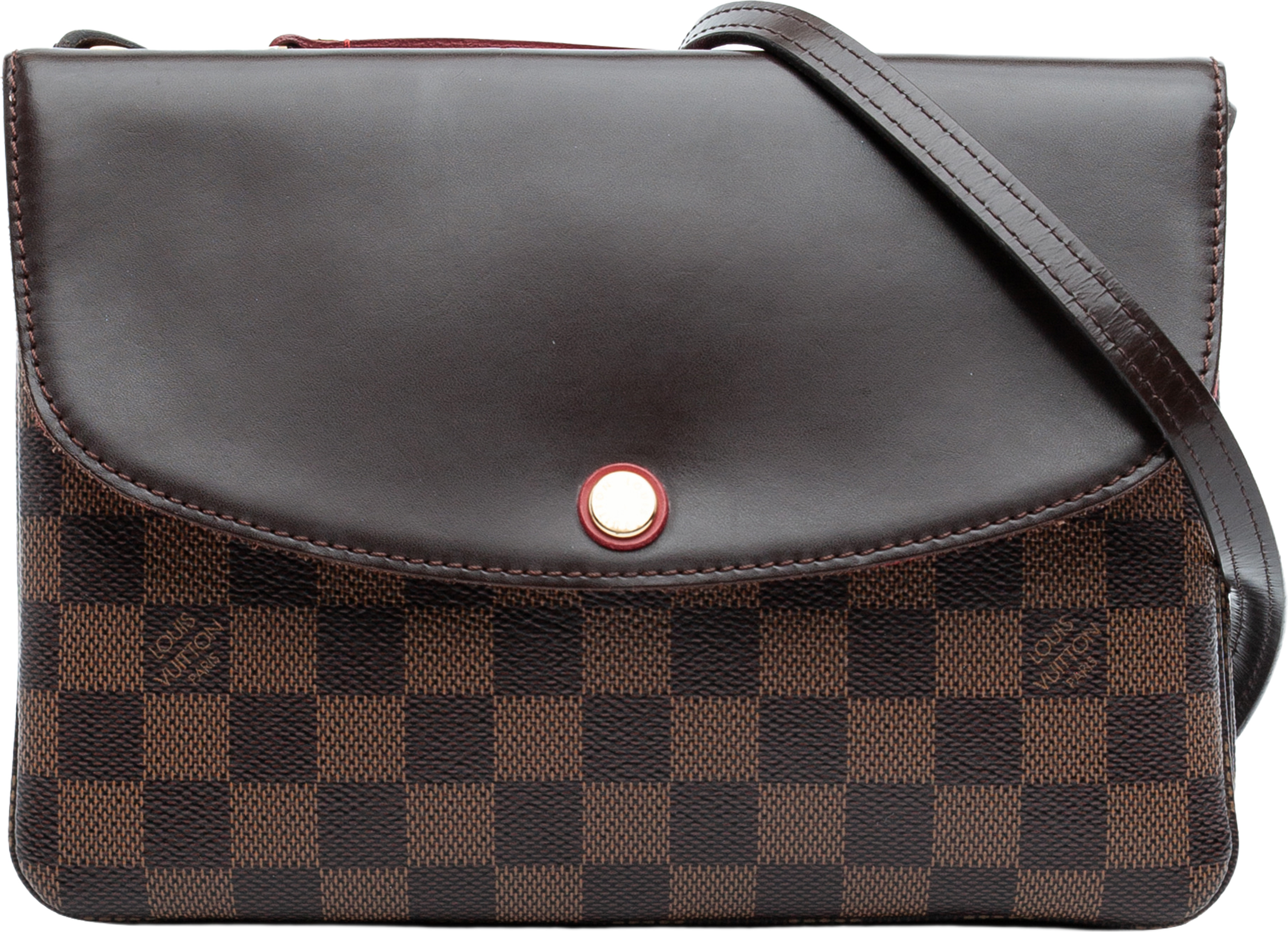 Louis Vuitton Damier Ebene Twice, från Luxclusif, i färgen brown. Klicka för att öppna bilden i stort format