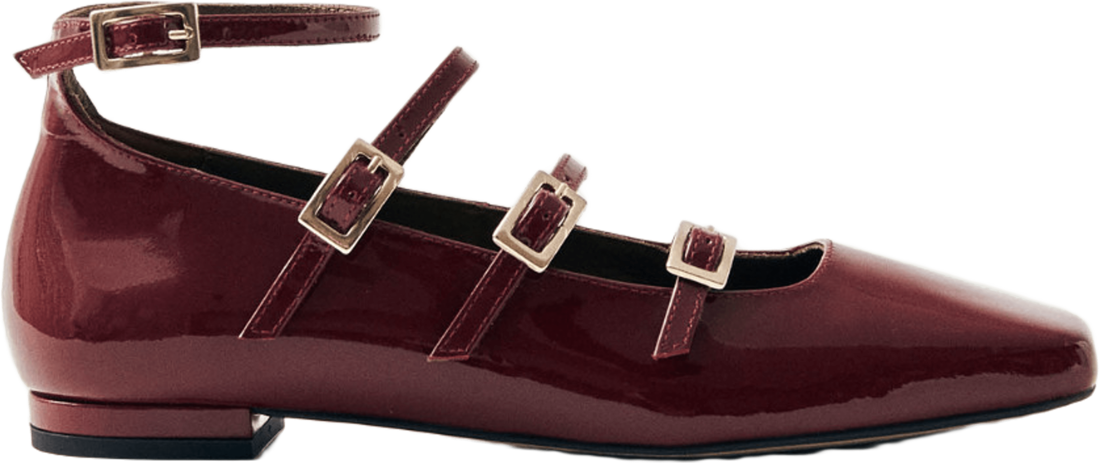 Luke Onix Wine Burgundy Leather Ballet Flats
