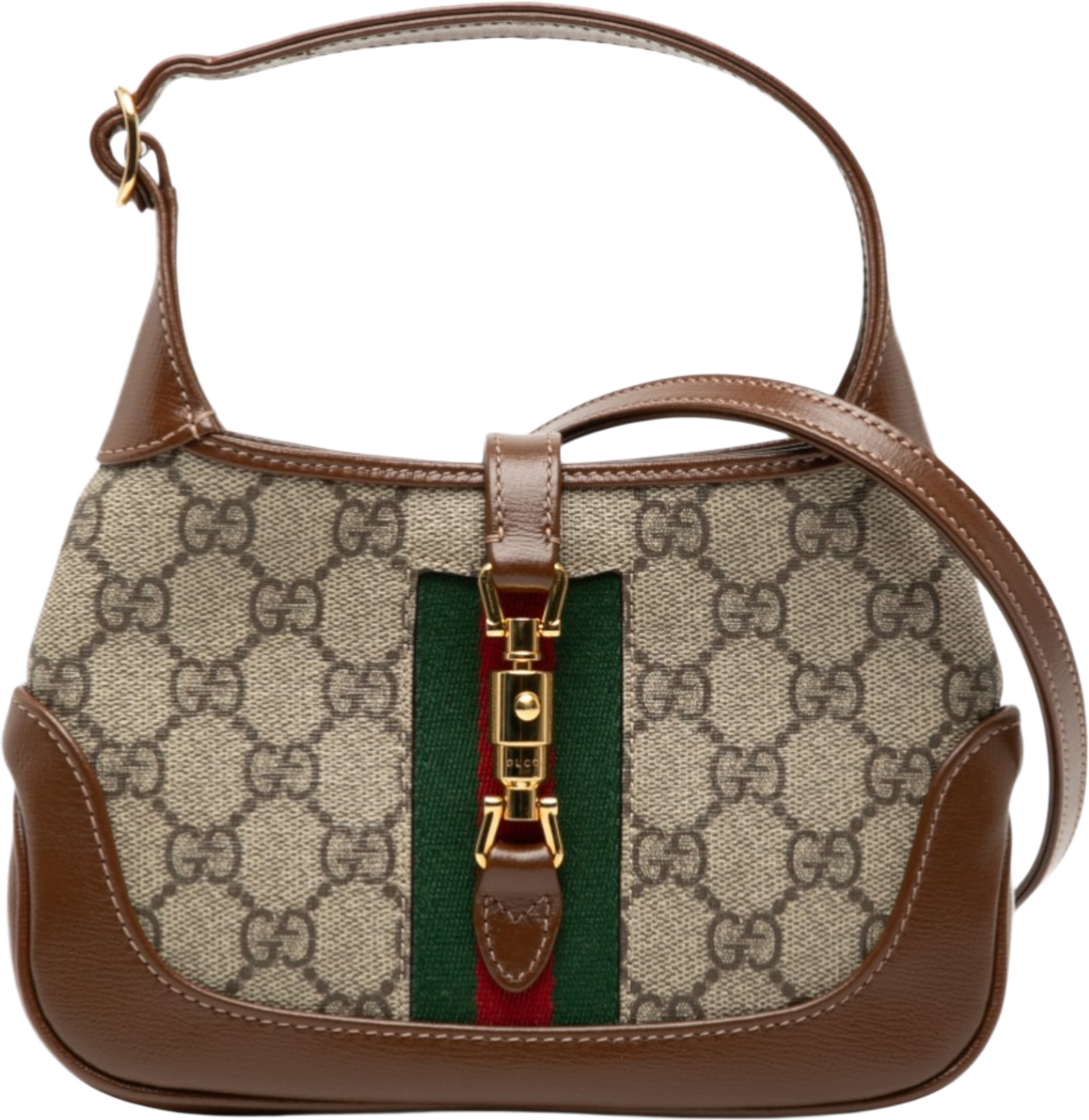 Gucci Mini Gg Supreme Web Jackie 1961 Crossbody, från Luxclusif, i färgen beige. Klicka för att öppna bilden i stort format