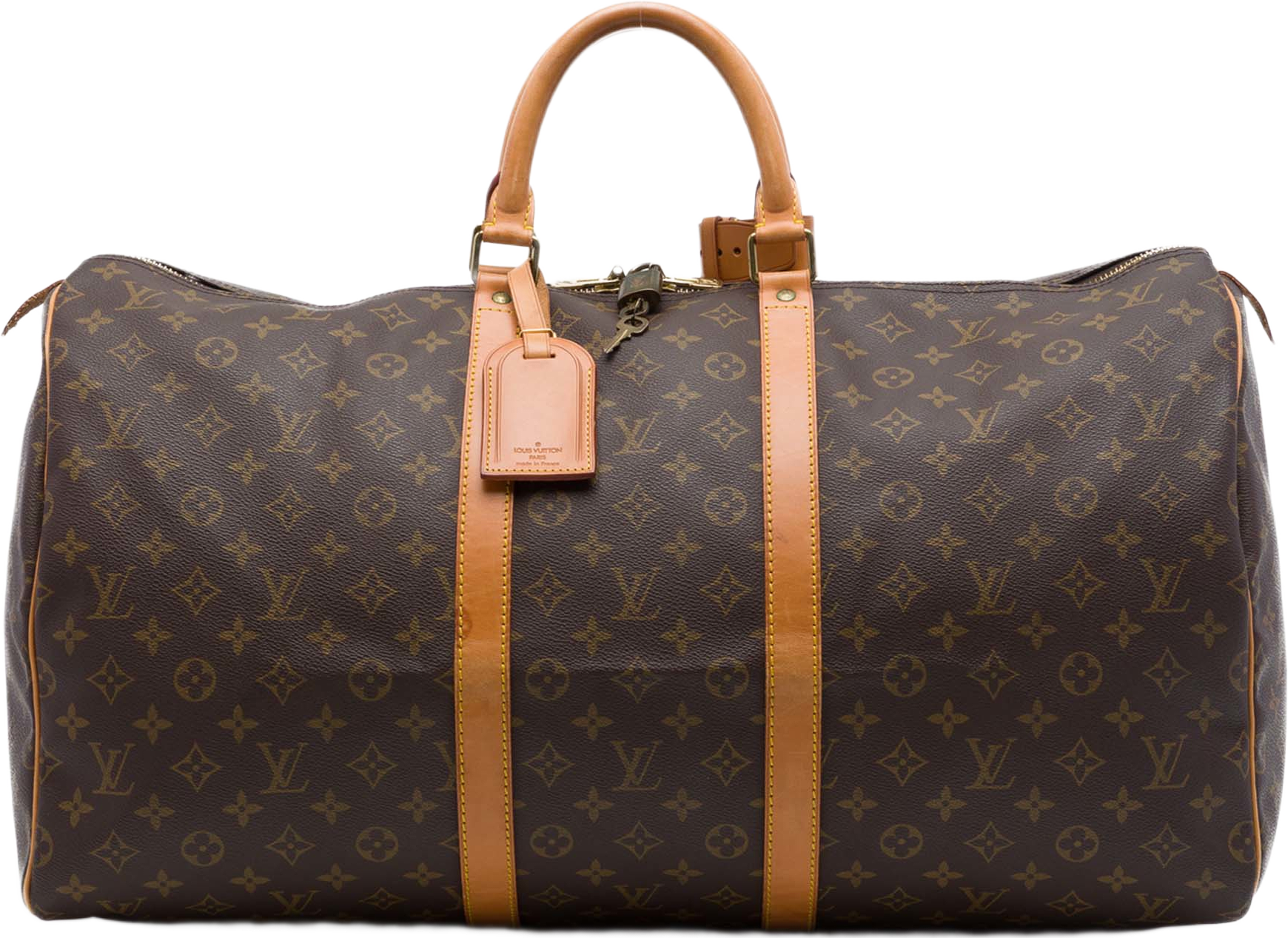 Louis Vuitton Monogram Keepall 55, från Luxclusif, i färgen brun. Klicka för att öppna bilden i stort format